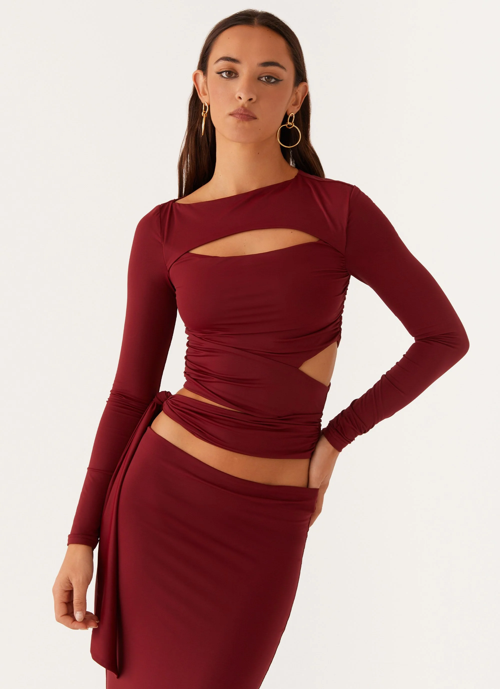Capucine Wrap Top - Mulberry - Image 5
