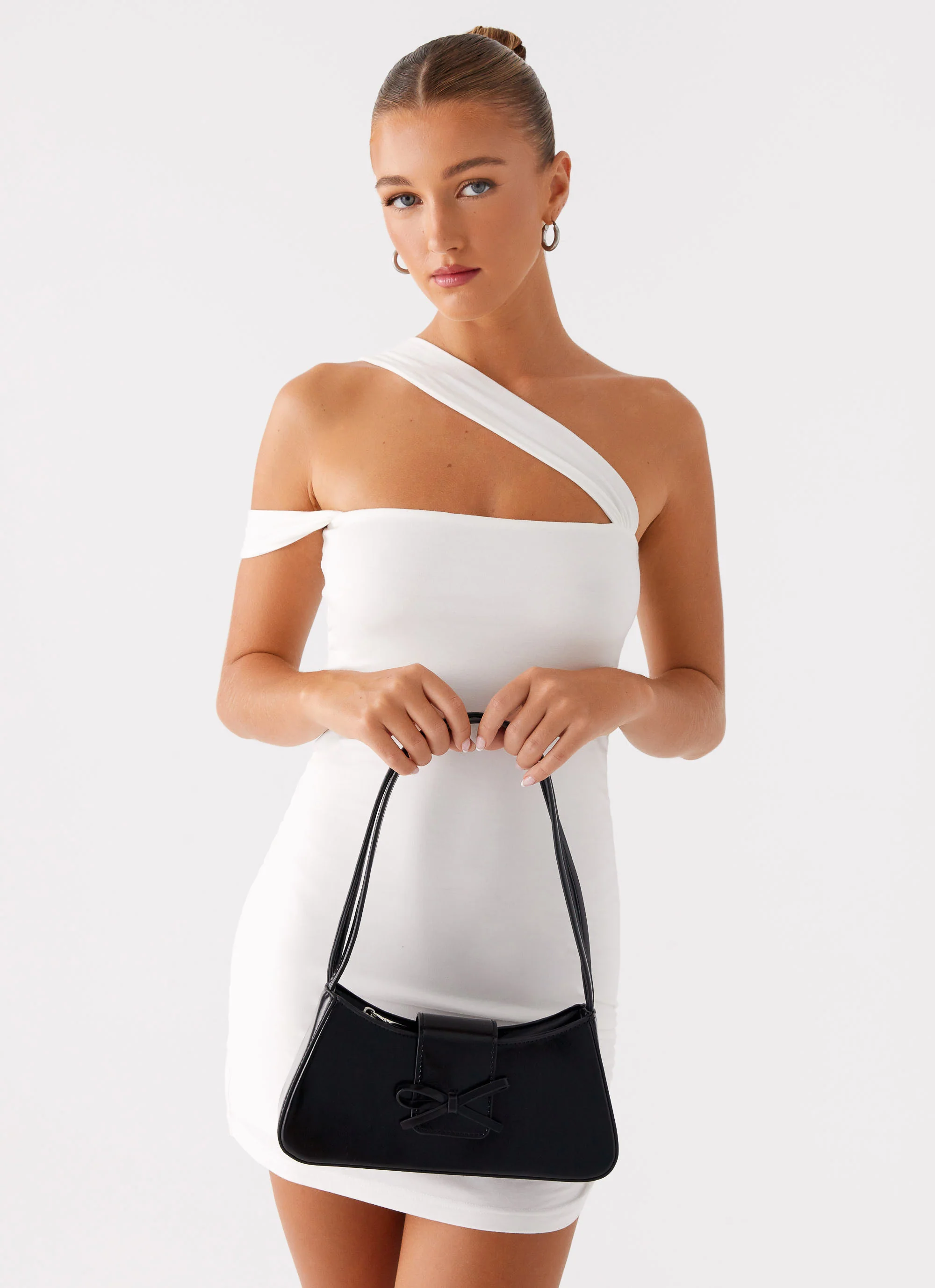 Cara Bow Shoulder Bag - Black - Image 2