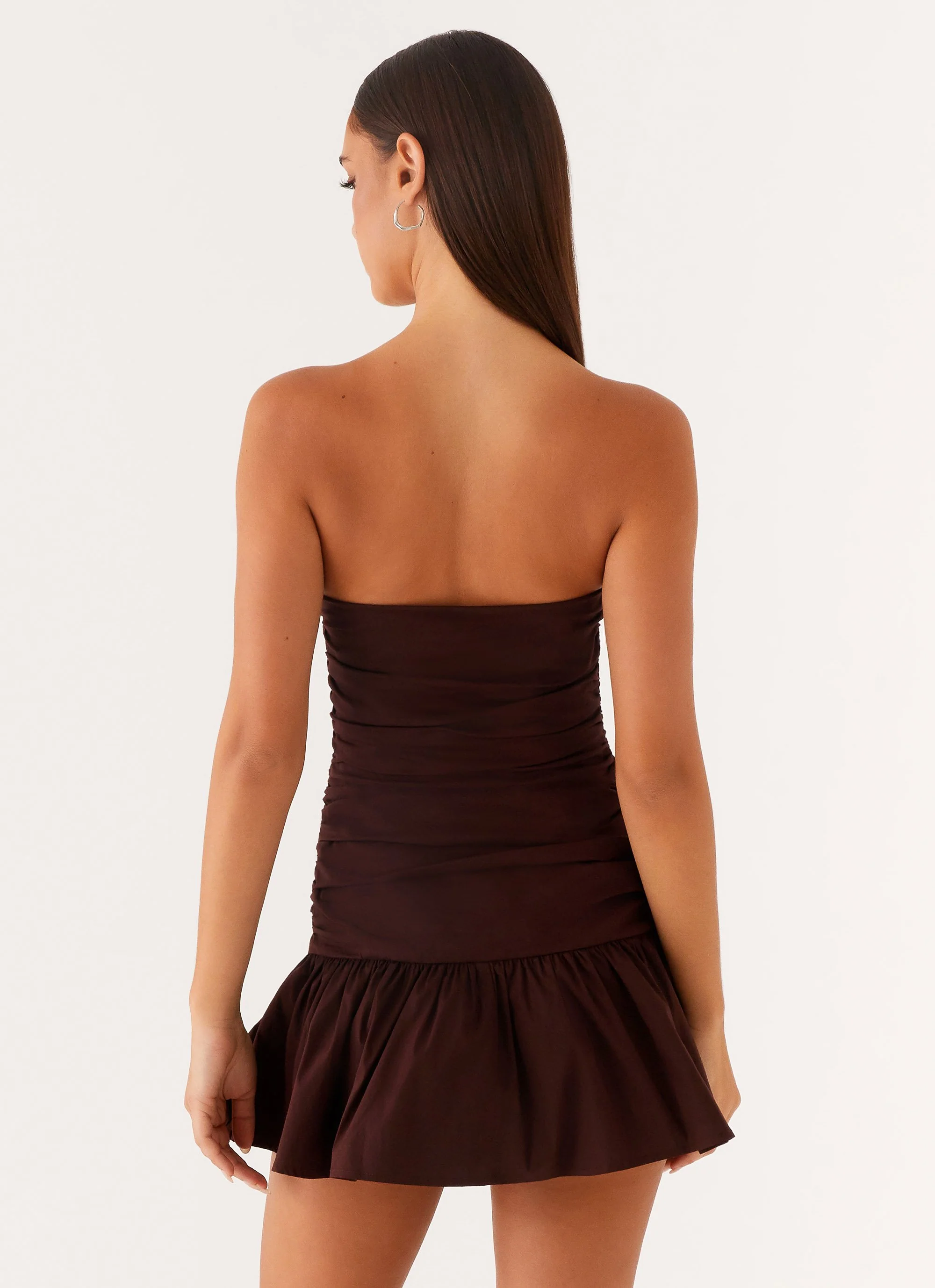 Carmel Mini Dress - Chocolate - Image 5
