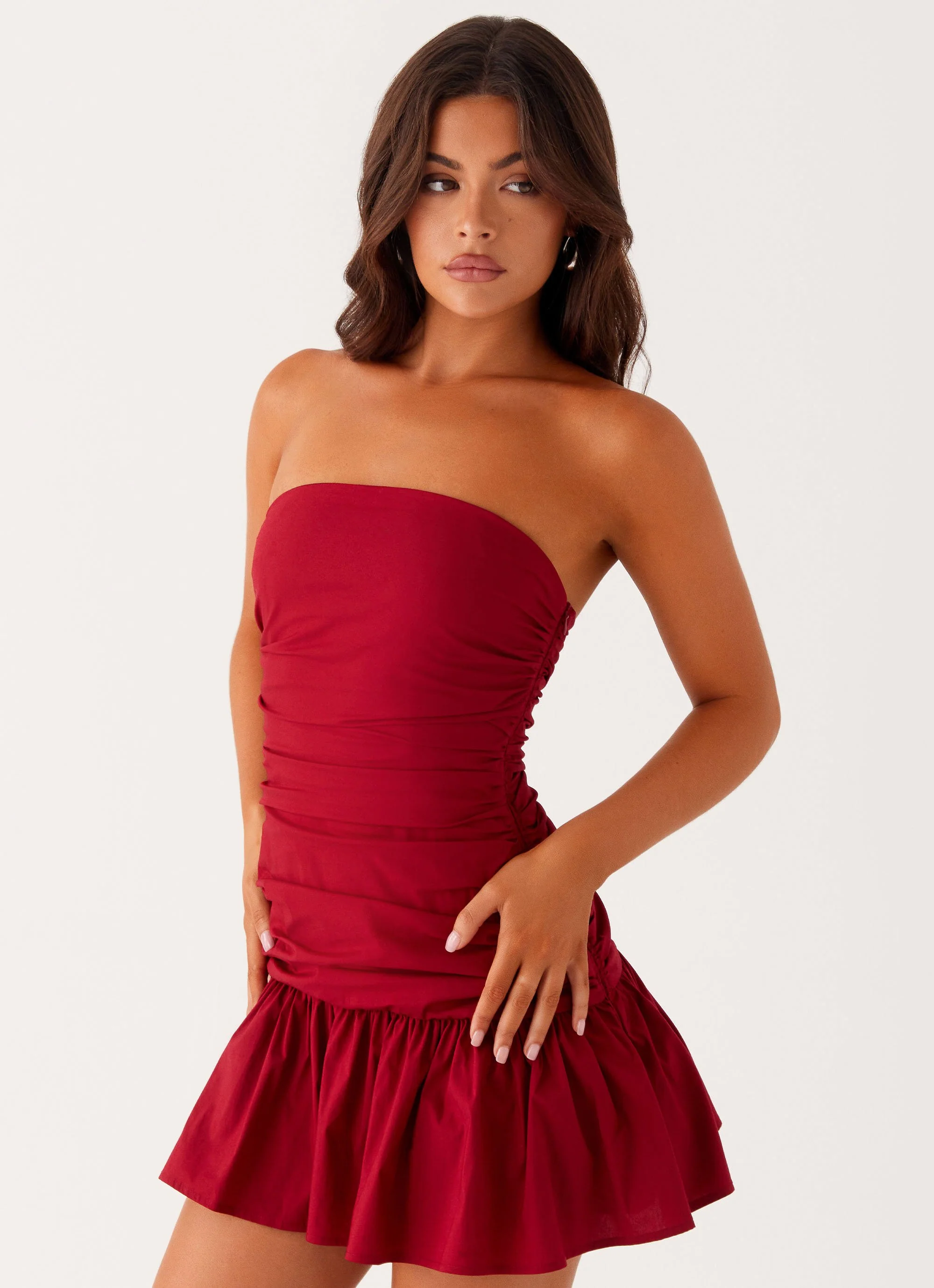 Carmel Mini Dress - Merlot - Image 5