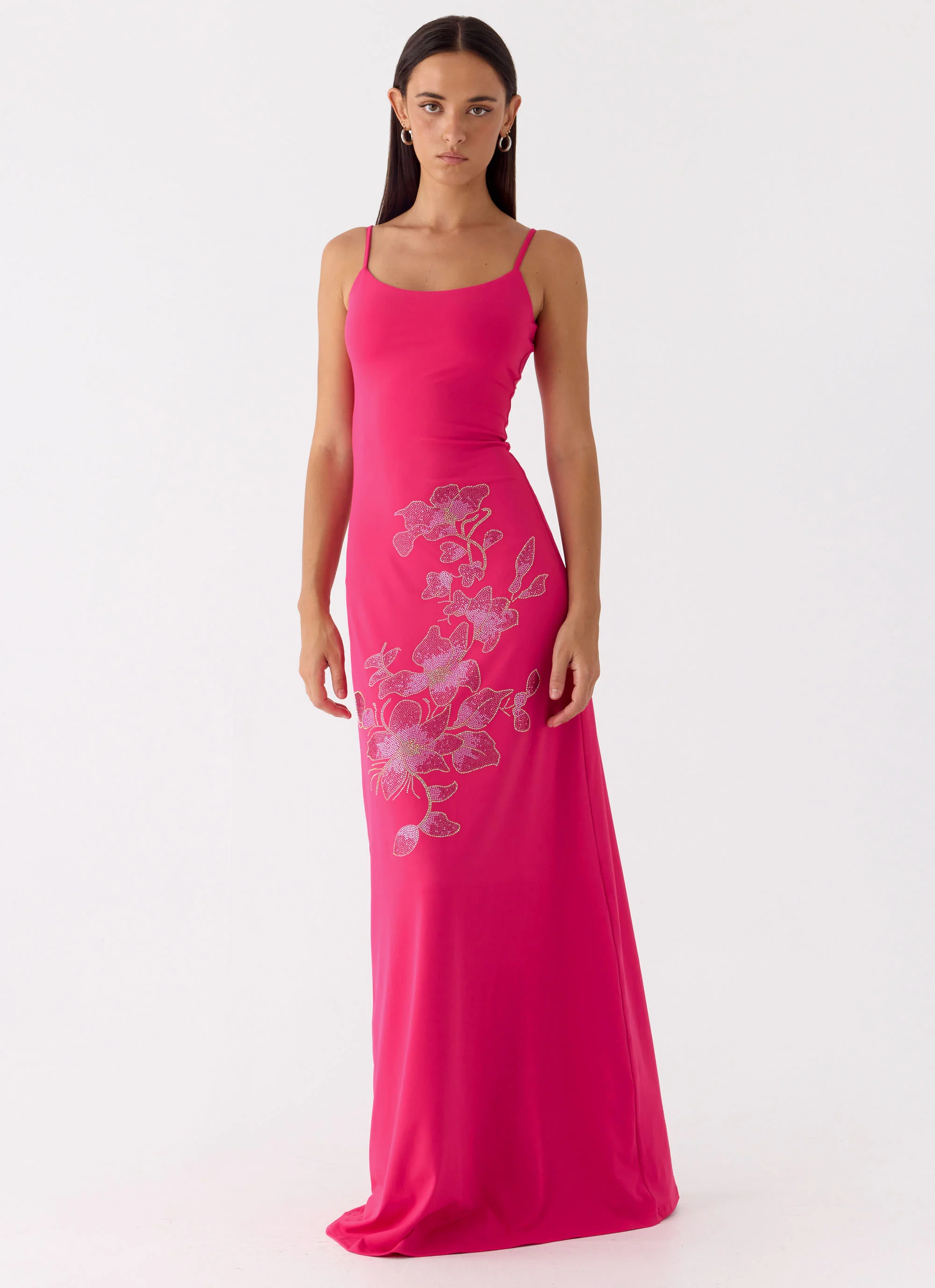 Carmine Embellished Maxi Dress - Fuchsia - Image 4