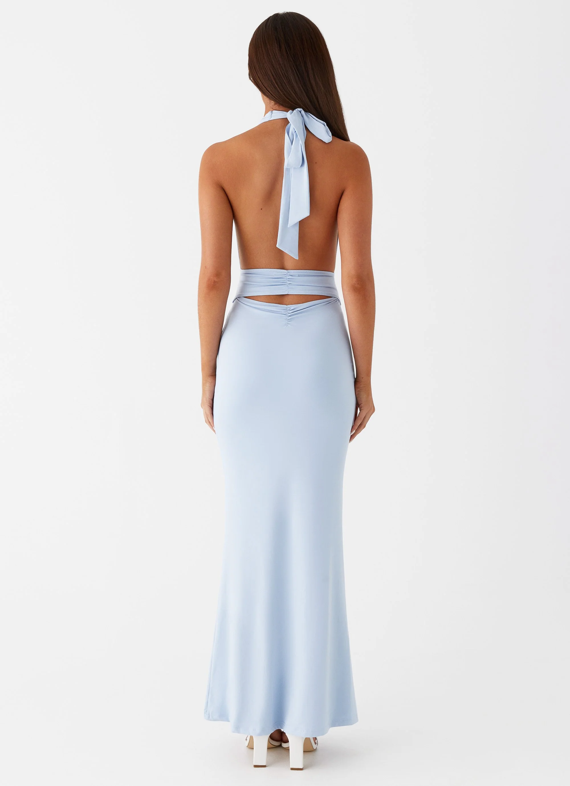 Carolina Twist Maxi Dress - Blue - Image 4