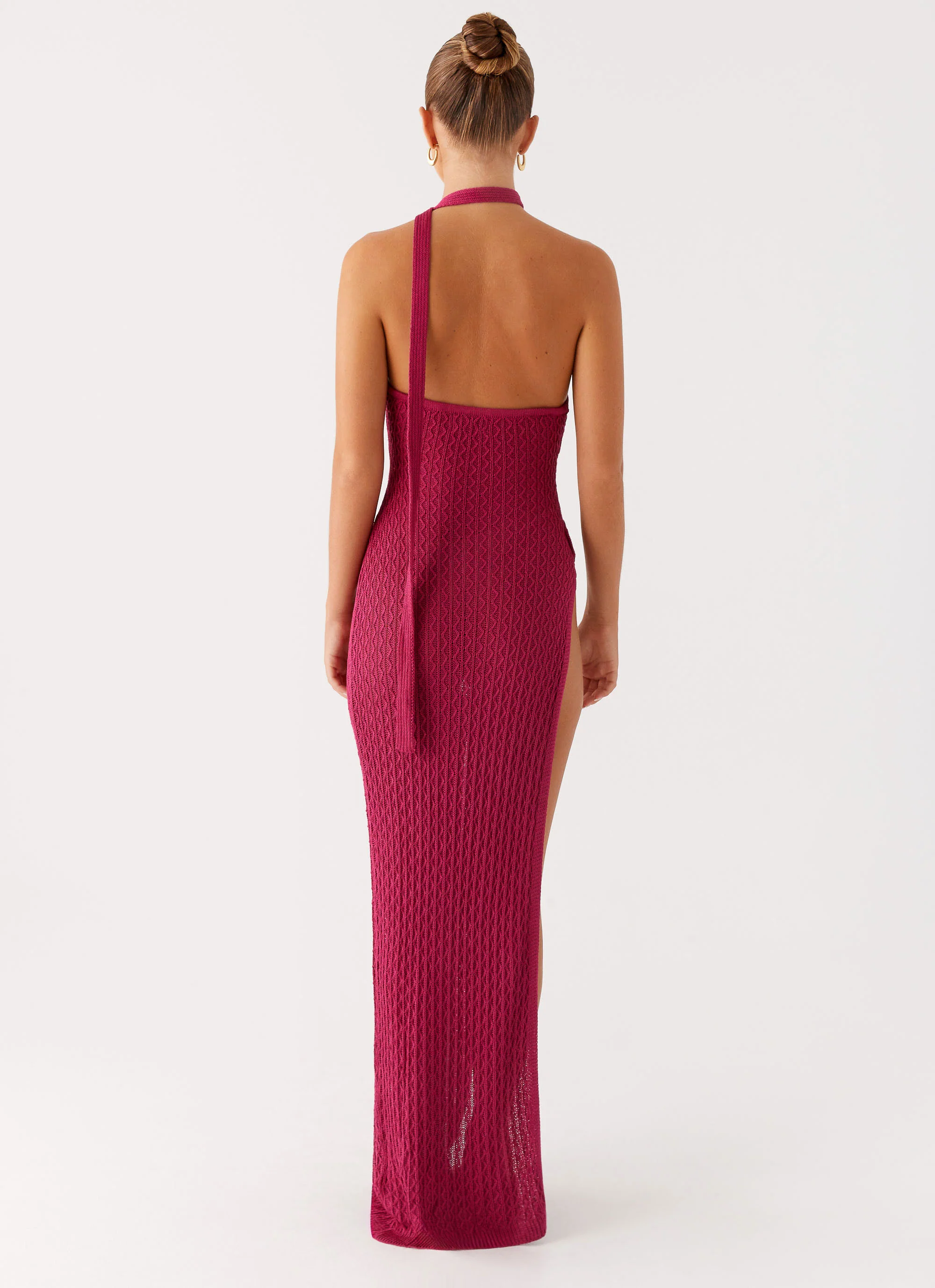 Carryn Knit Maxi Dress - Hot Pink - Image 4