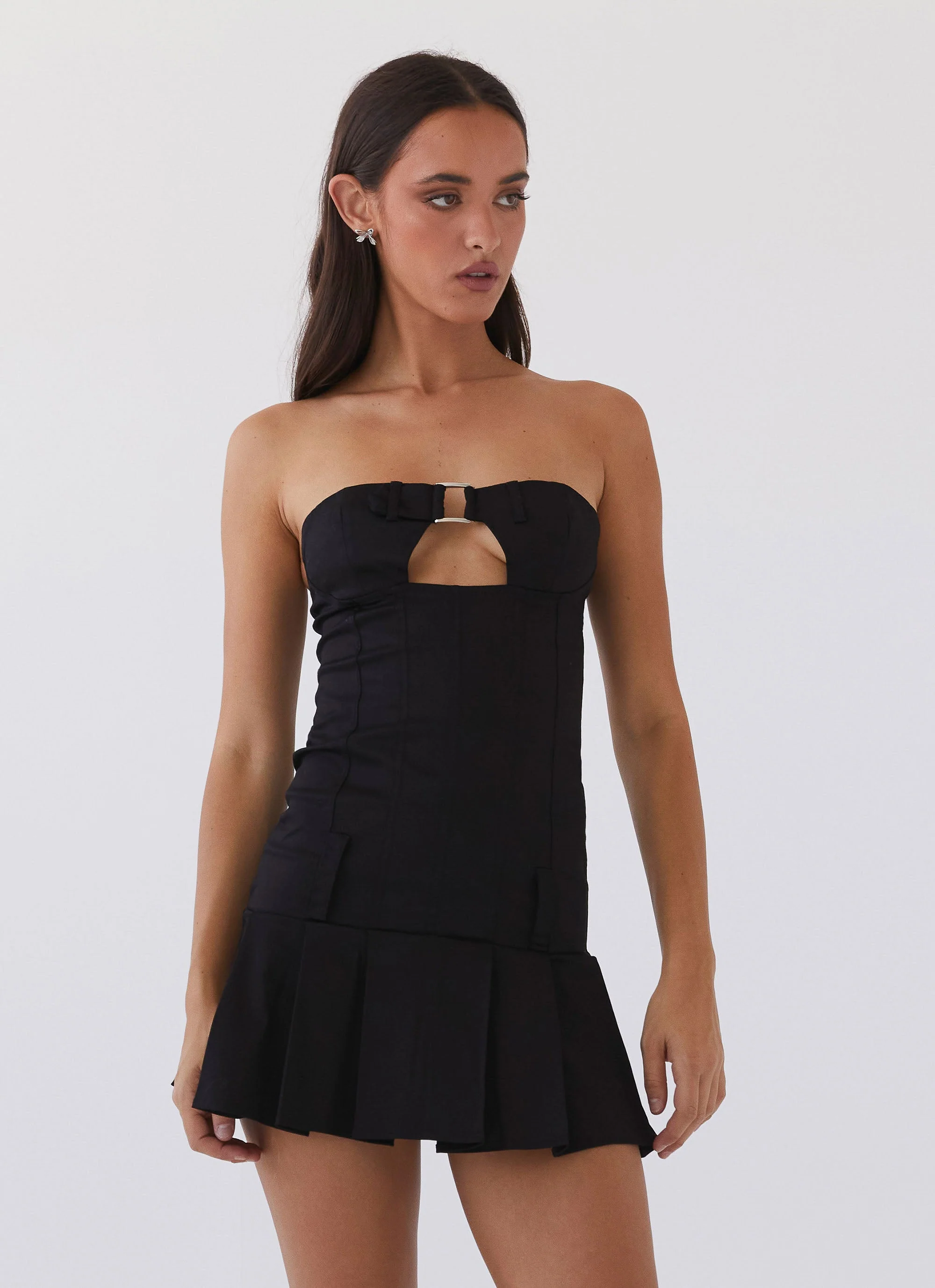Case Closed Mini Dress - Black - Image 4