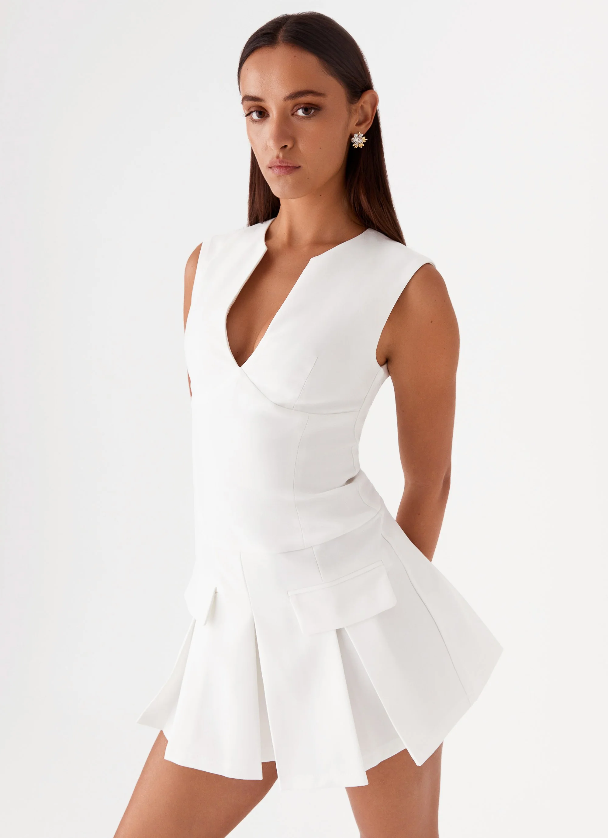 Cassia Mini Dress - White - Image 5