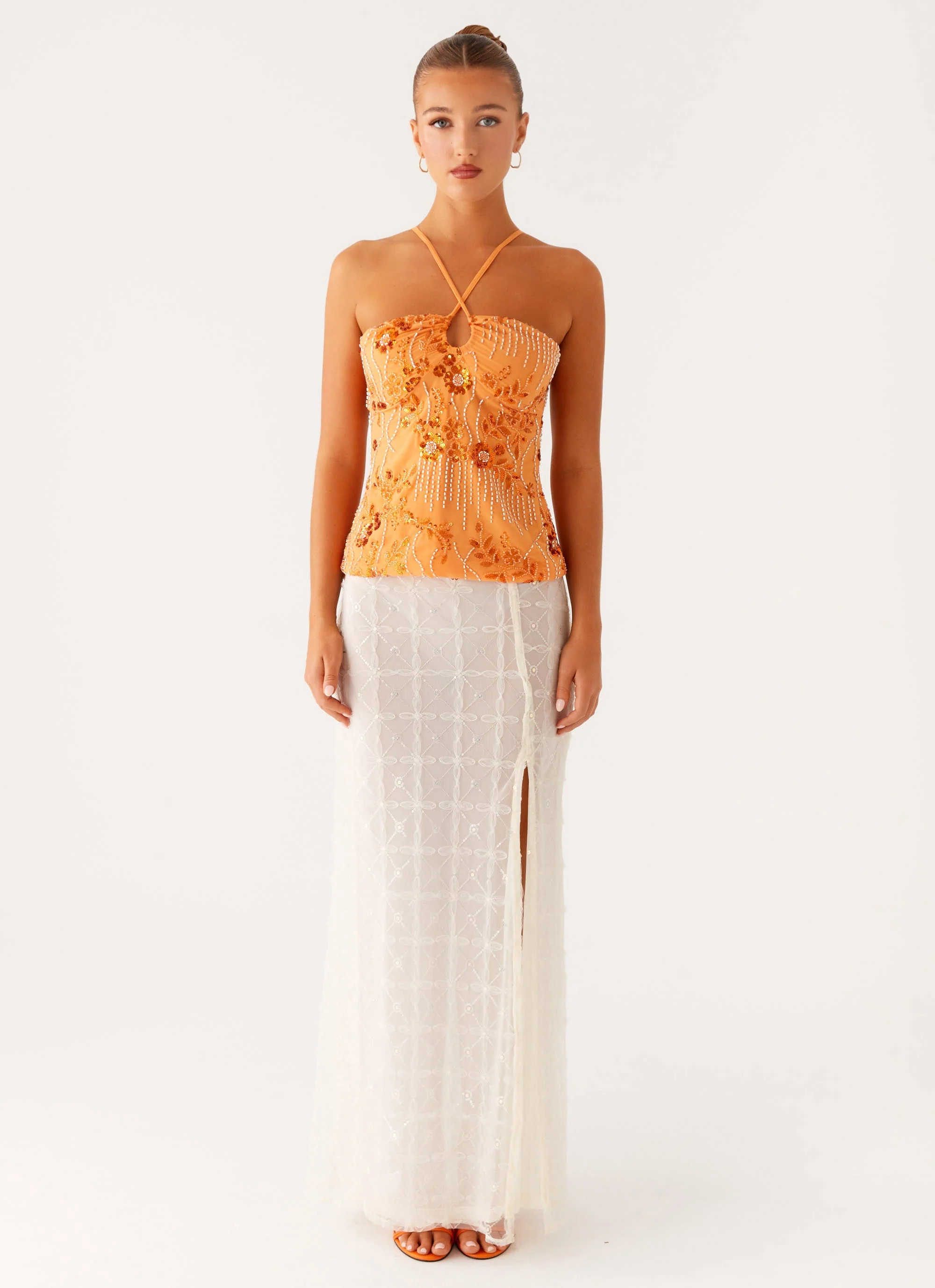 Catalina Sequin Top - Orange - Image 5