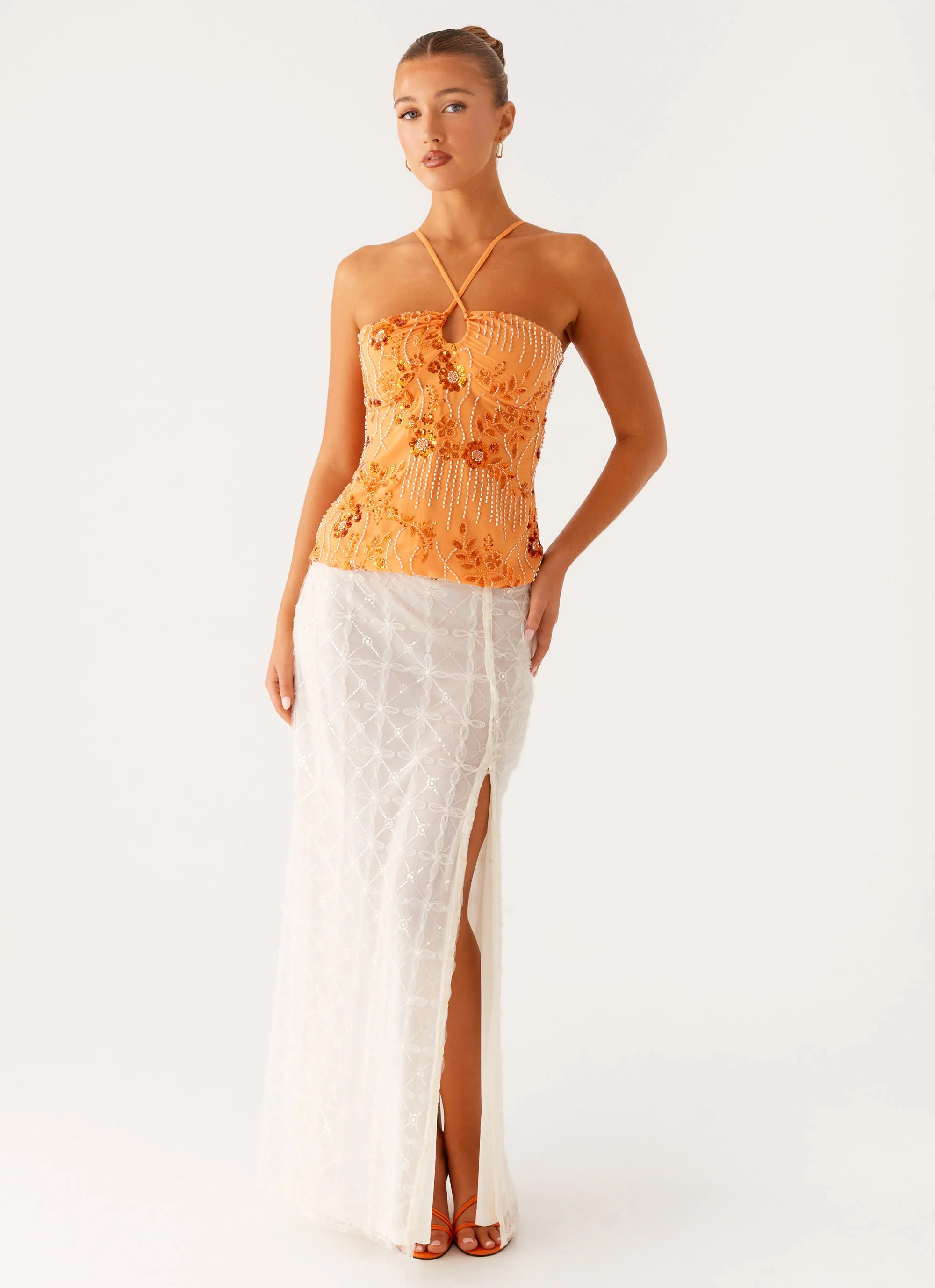 Catalina Sequin Top - Orange - Image 6