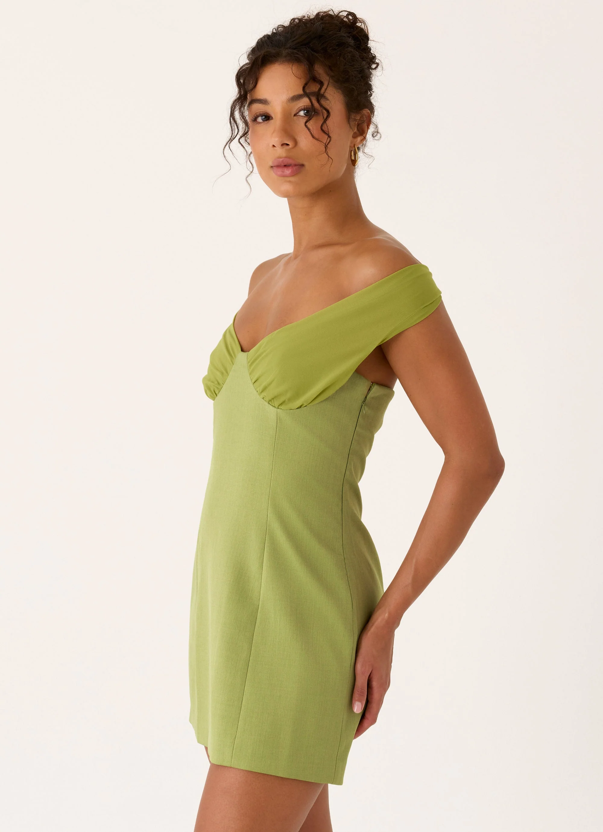 Caterina Mini Dress - Fern Green - Image 3
