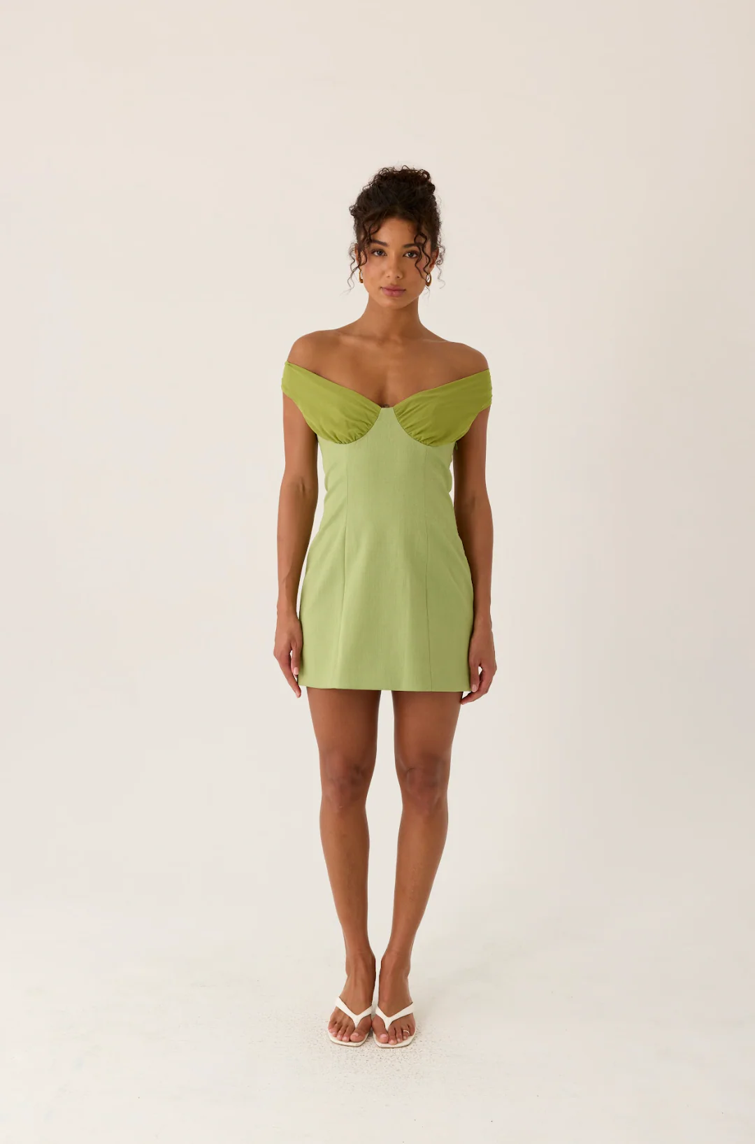 Caterina Mini Dress - Fern Green - Image 7