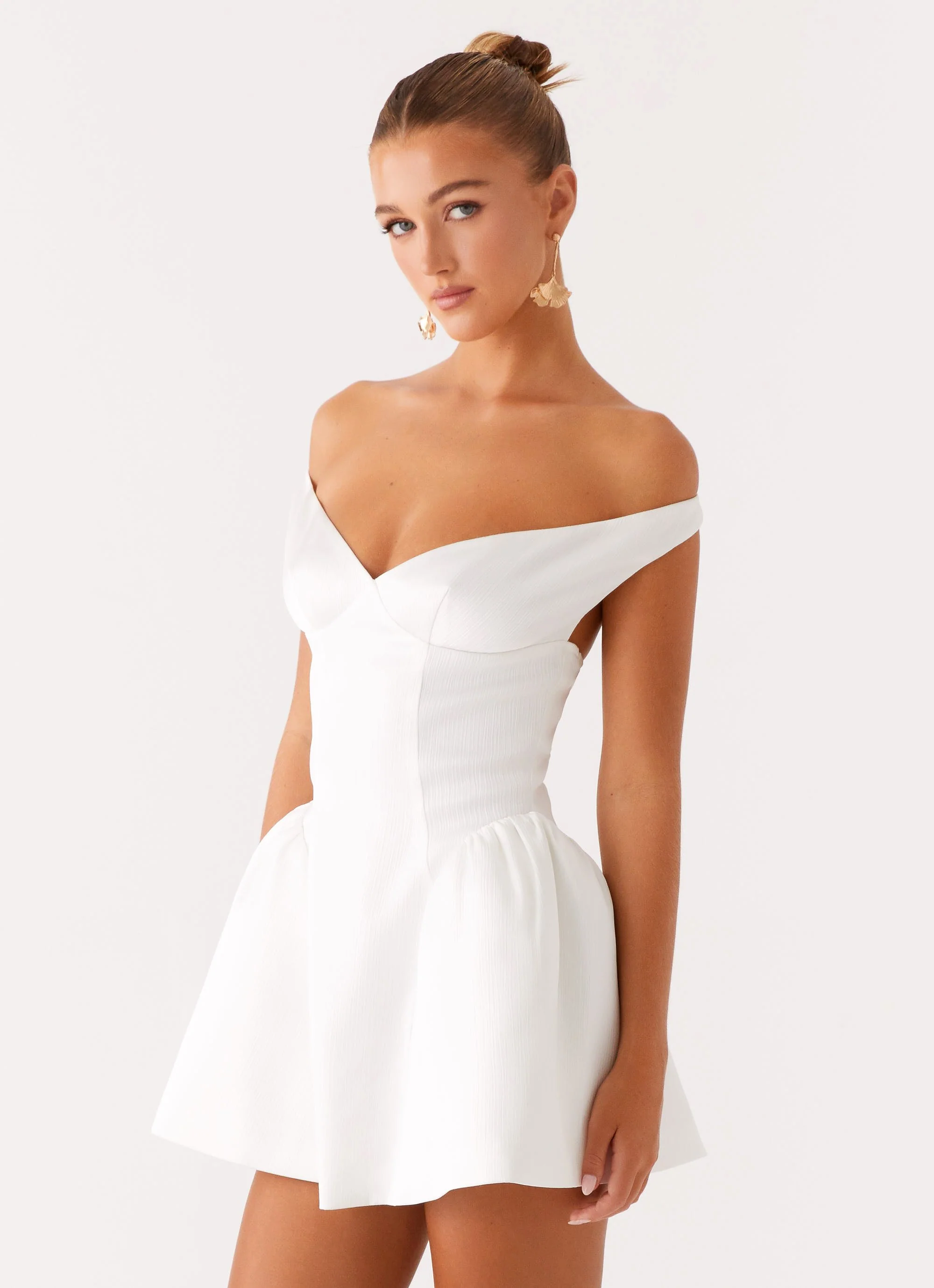 Cavella Mini Dress - White - Image 3