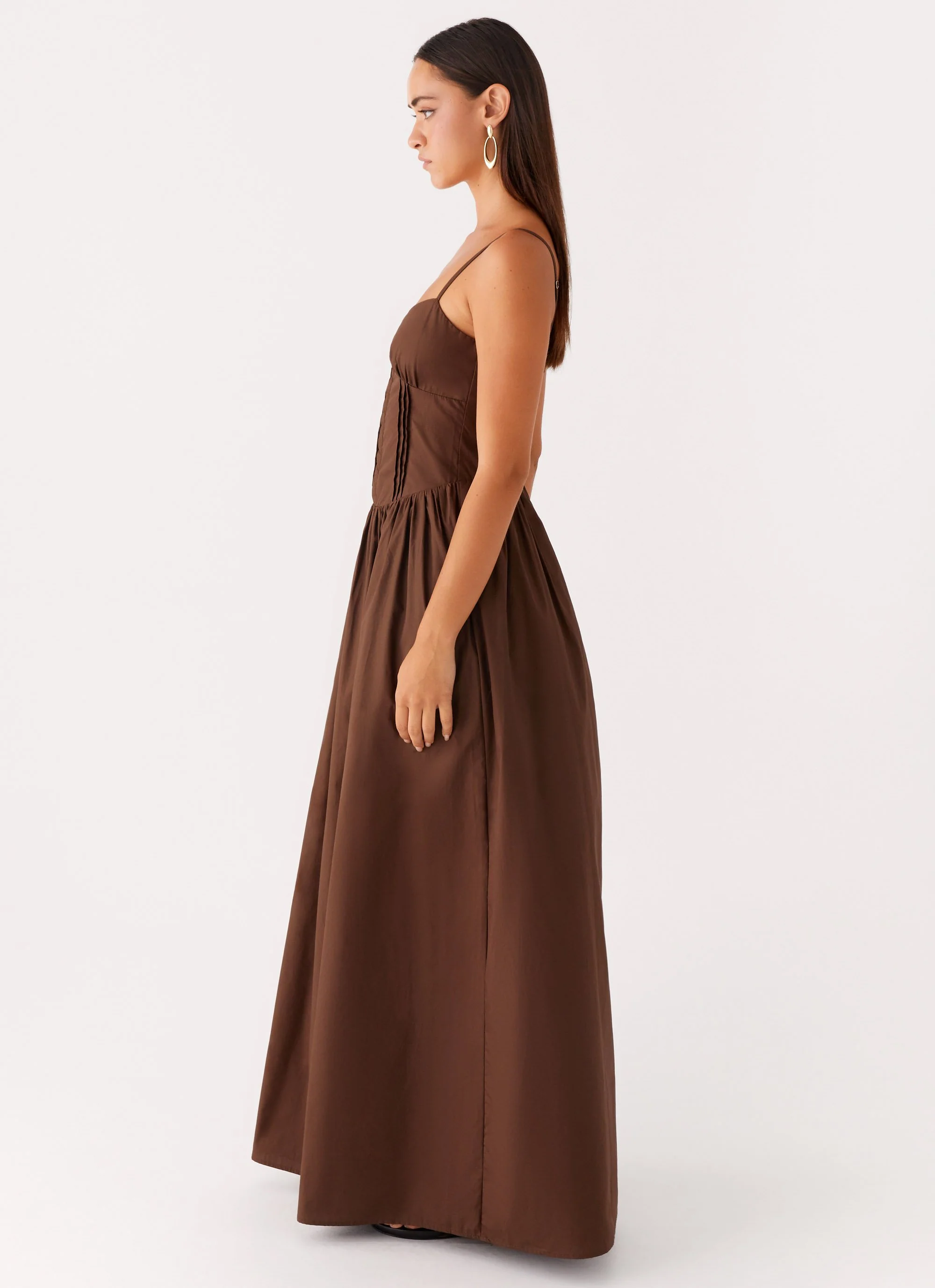 Cerys Maxi Dress - Chocolate - Image 3
