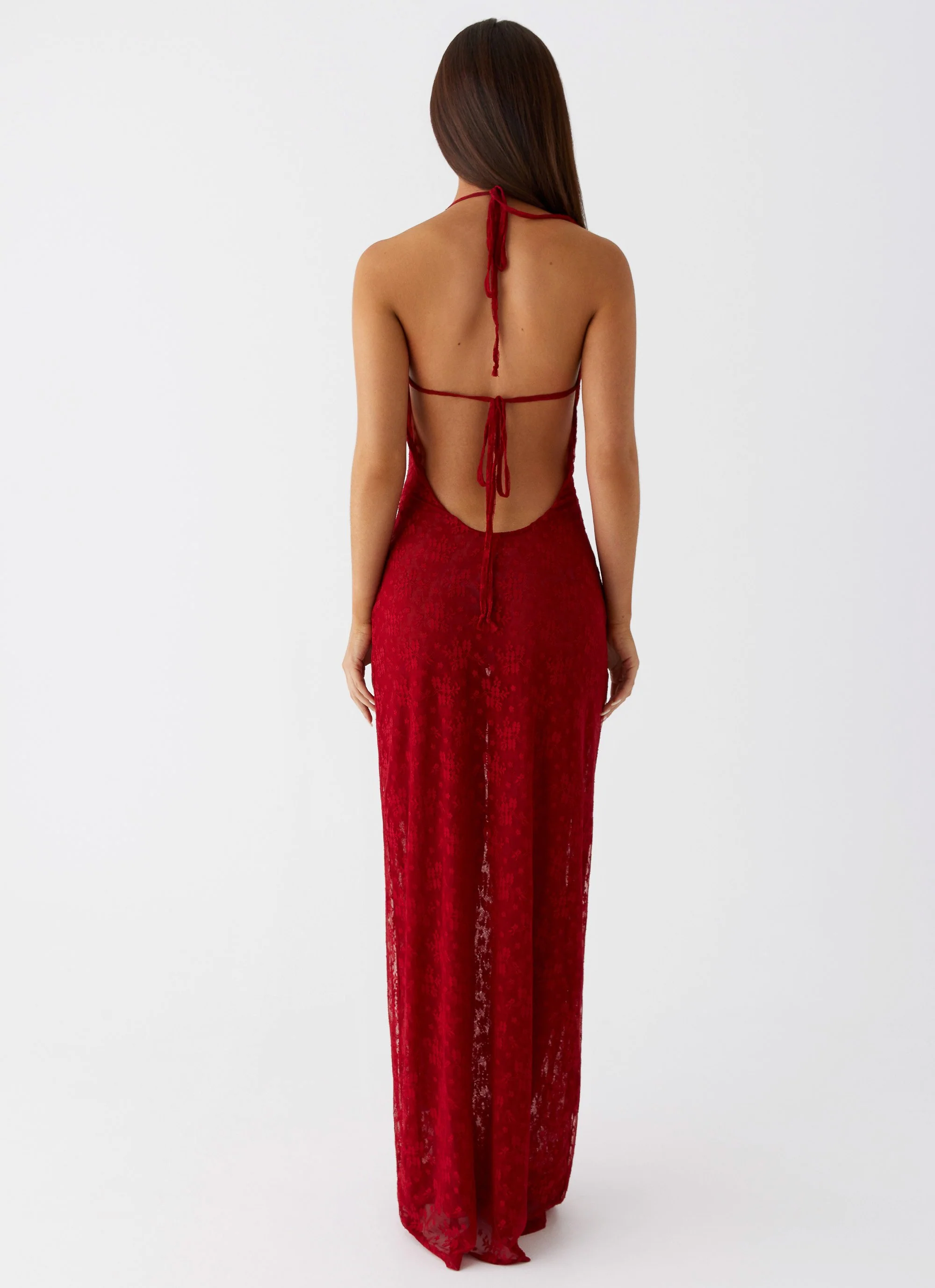 Champagne Coastline Maxi Dress - Dark Red - Image 4