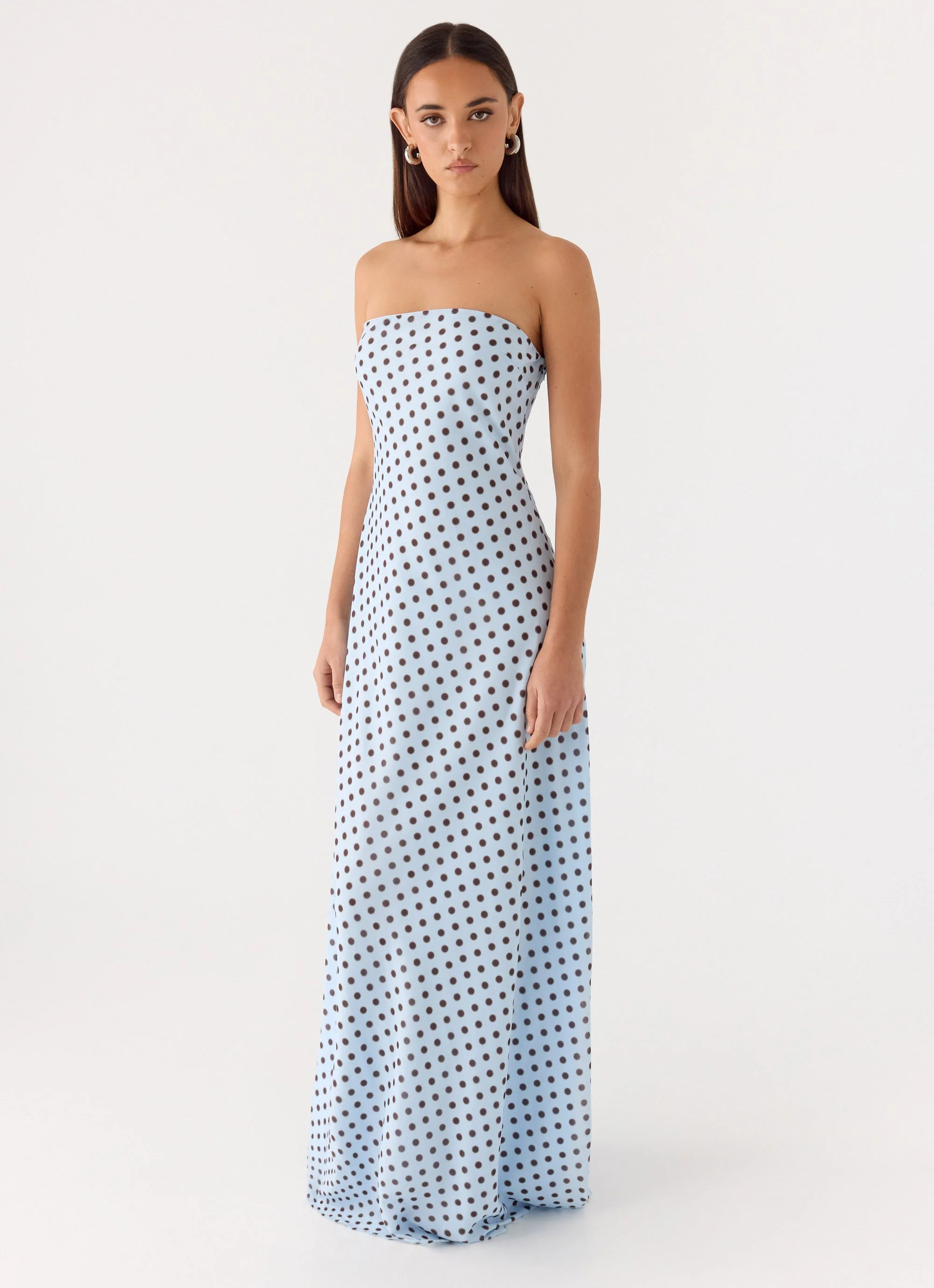 Chaniva Maxi Dress - Blue Mocha Dot - Image 5