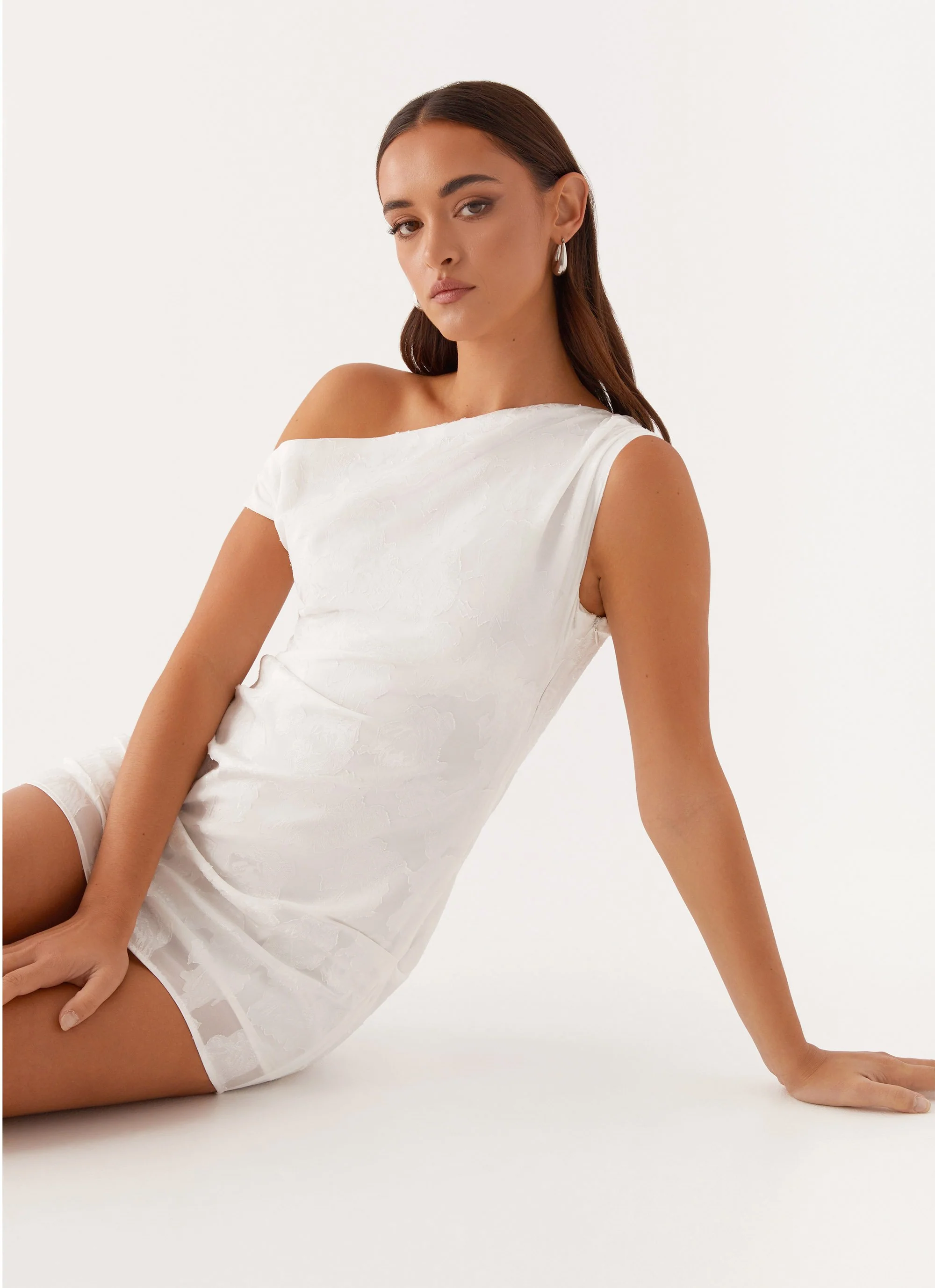 Channing One Shoulder Mini Dress - White - Image 6