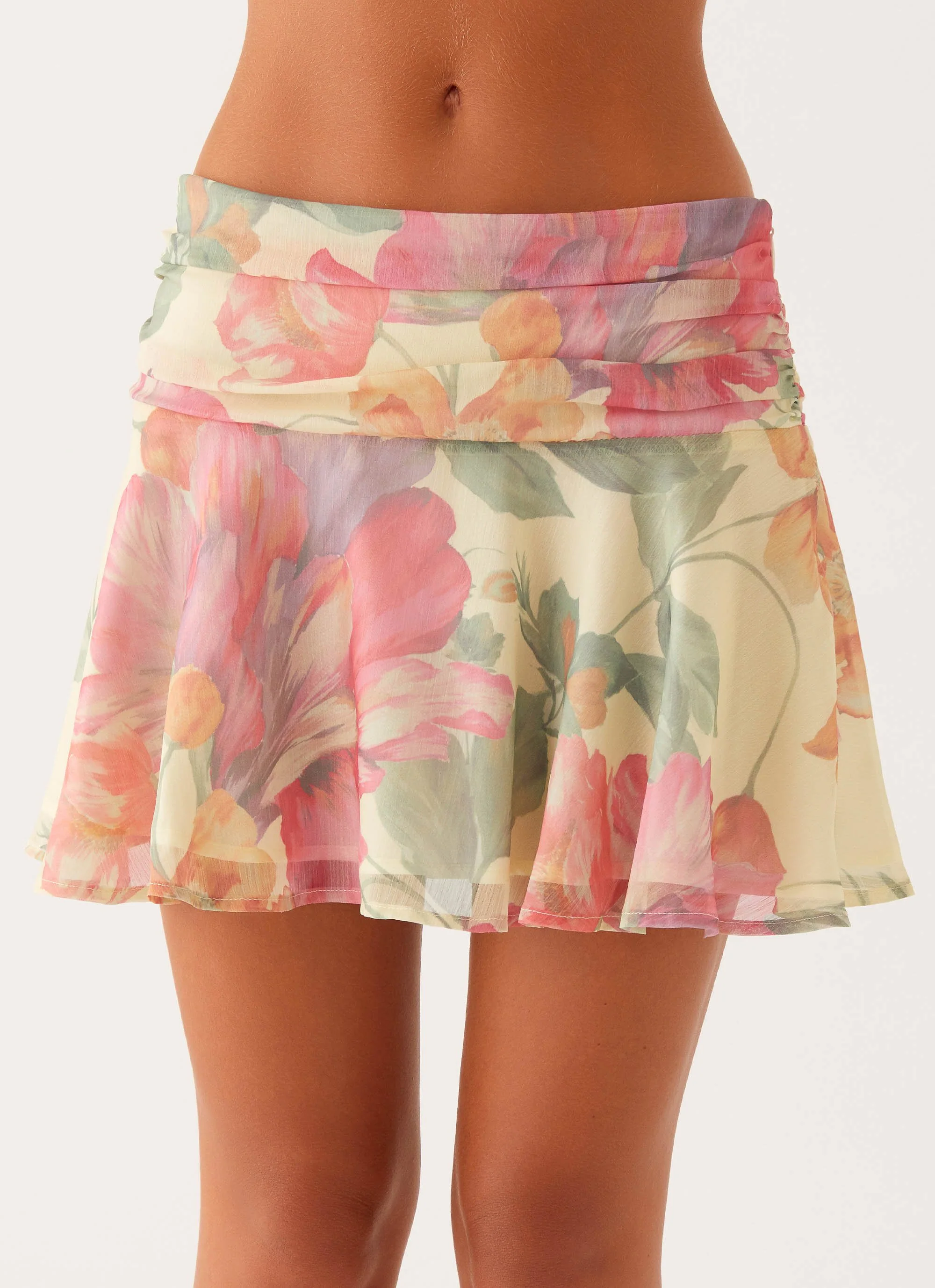 Chemistry Low Rise Mini Skirt - Yellow Peony - Image 5