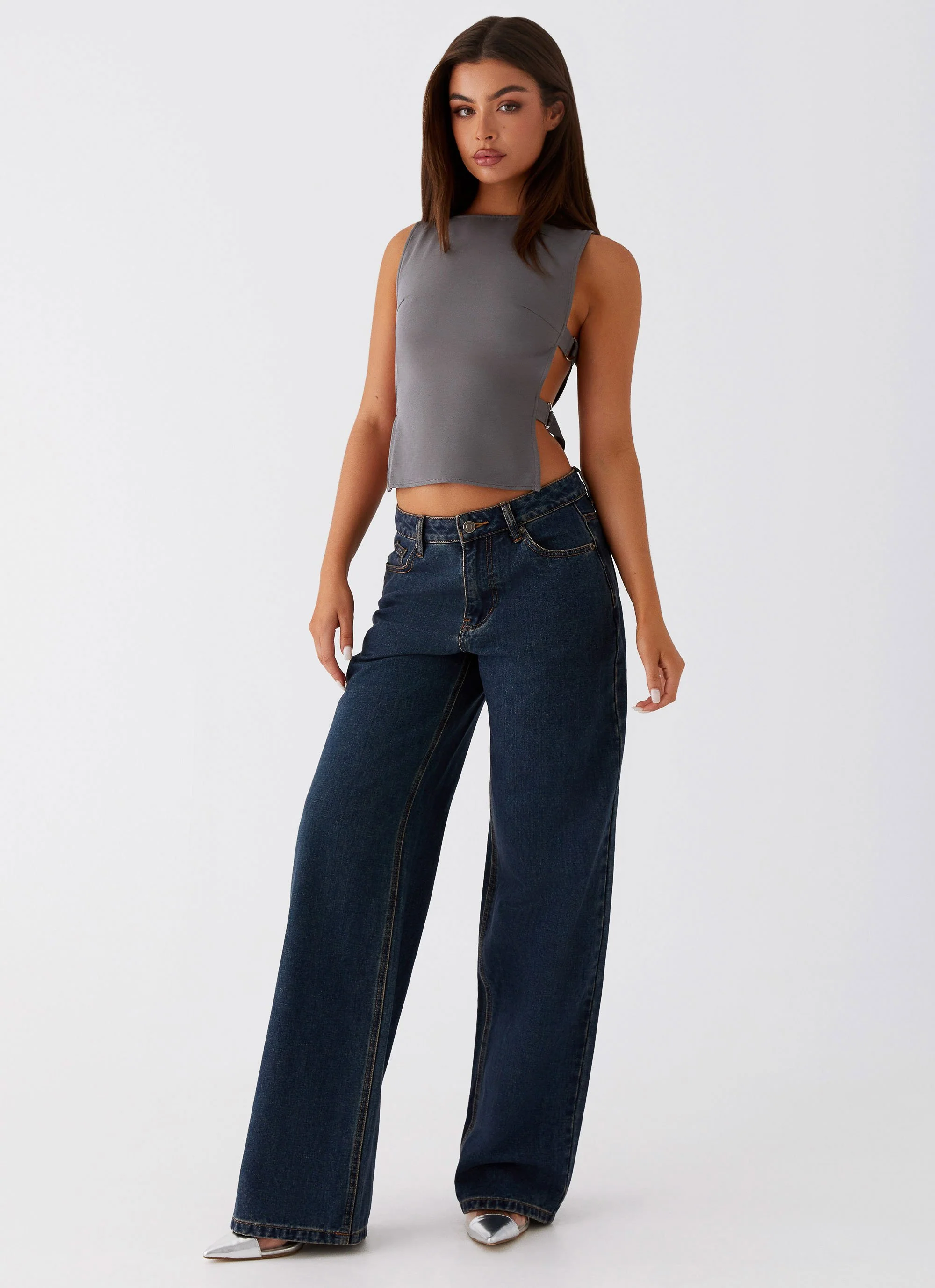 Cherish You Buckle Top - Charcoal - Image 6