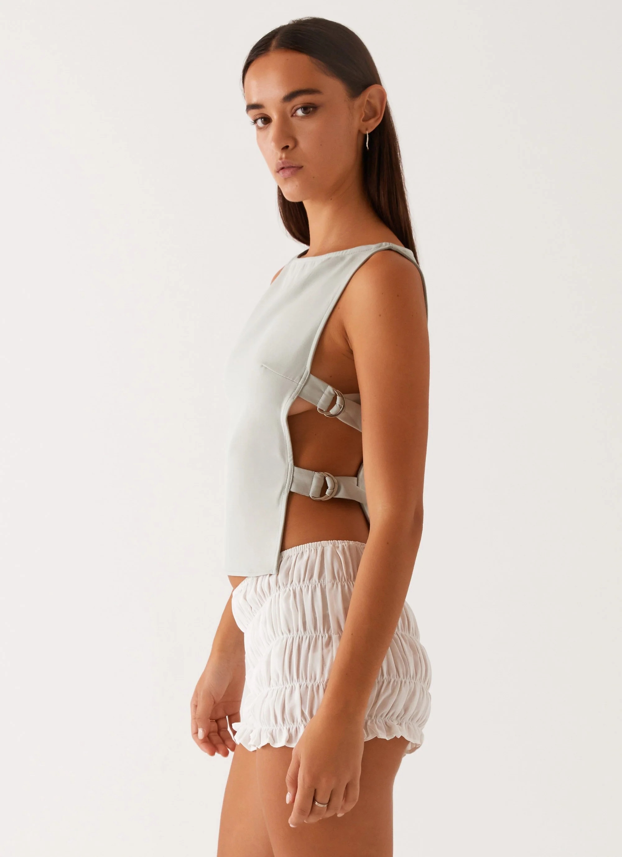Cherish You Buckle Top - Sage - Image 3