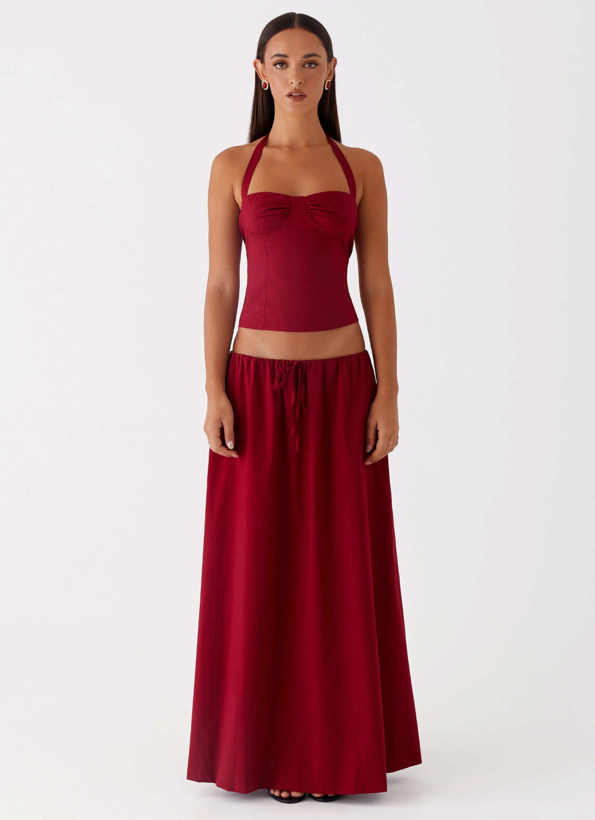 Cheryl Bustier Halter Top - Cherry Red - Image 3