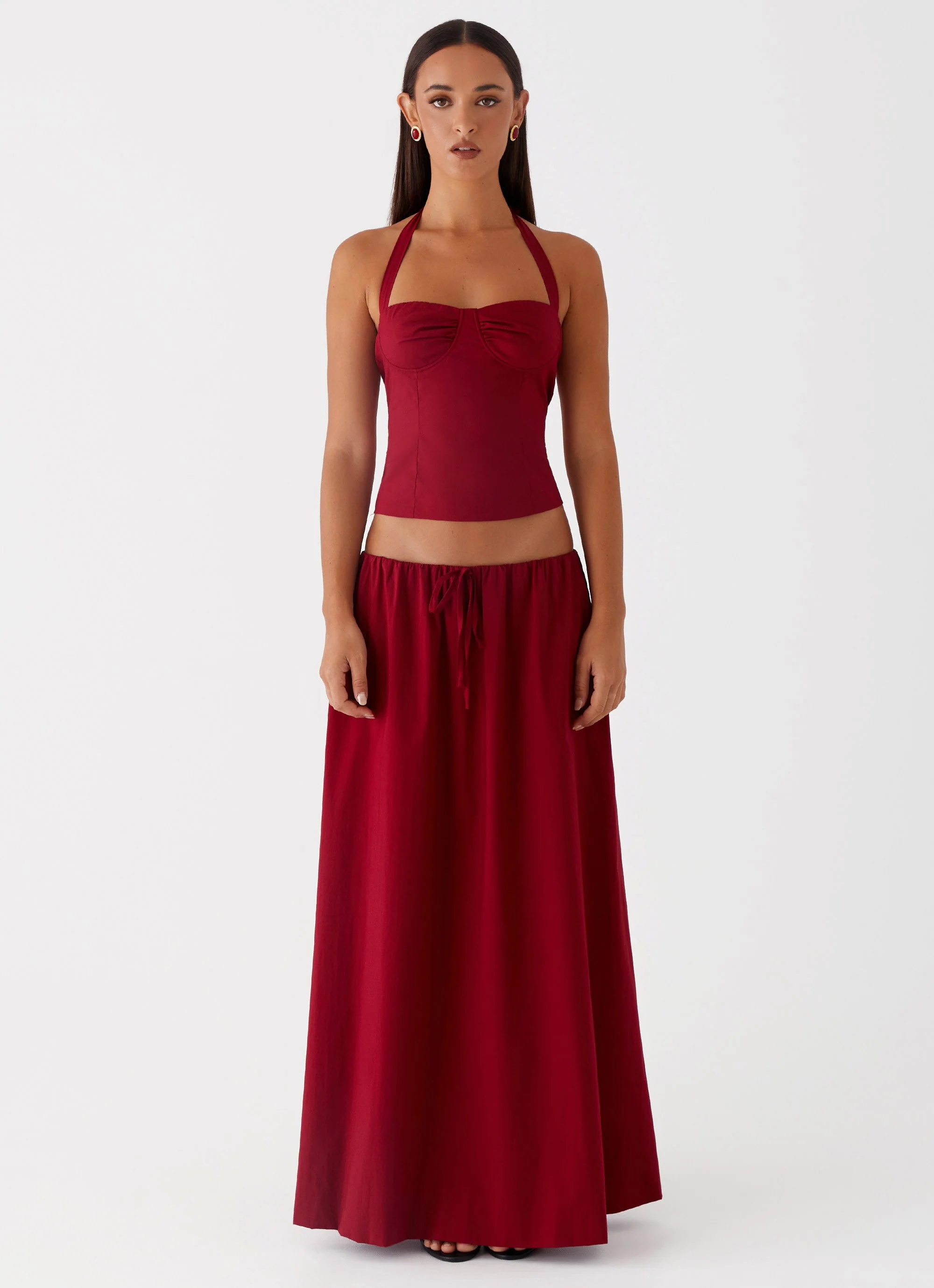 Cheryl Maxi Skirt - Cherry Red - Image 3