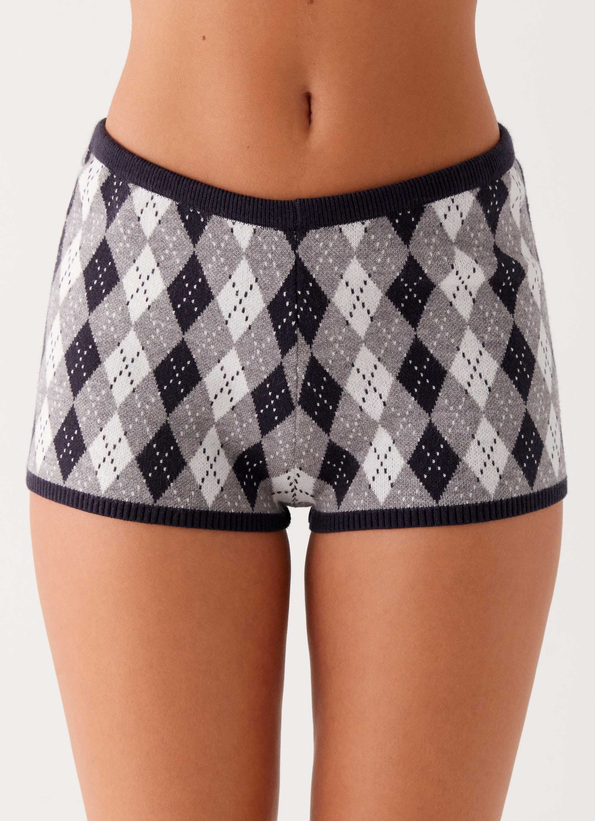 Cheyanne Knit Mini Shorts - Diamond Navy - Image 5
