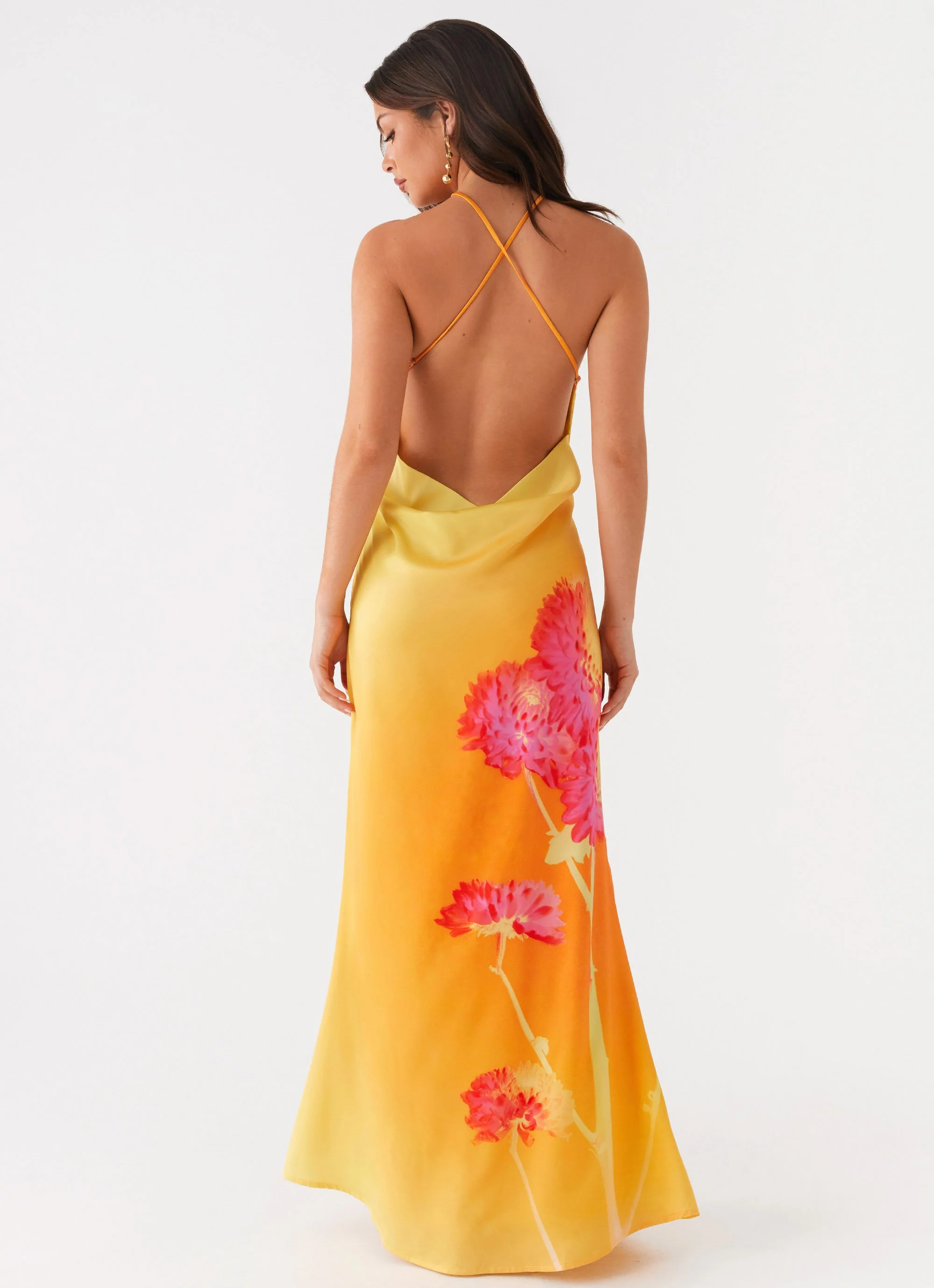Chloe Maxi Dress - Orange Floral - Image 5