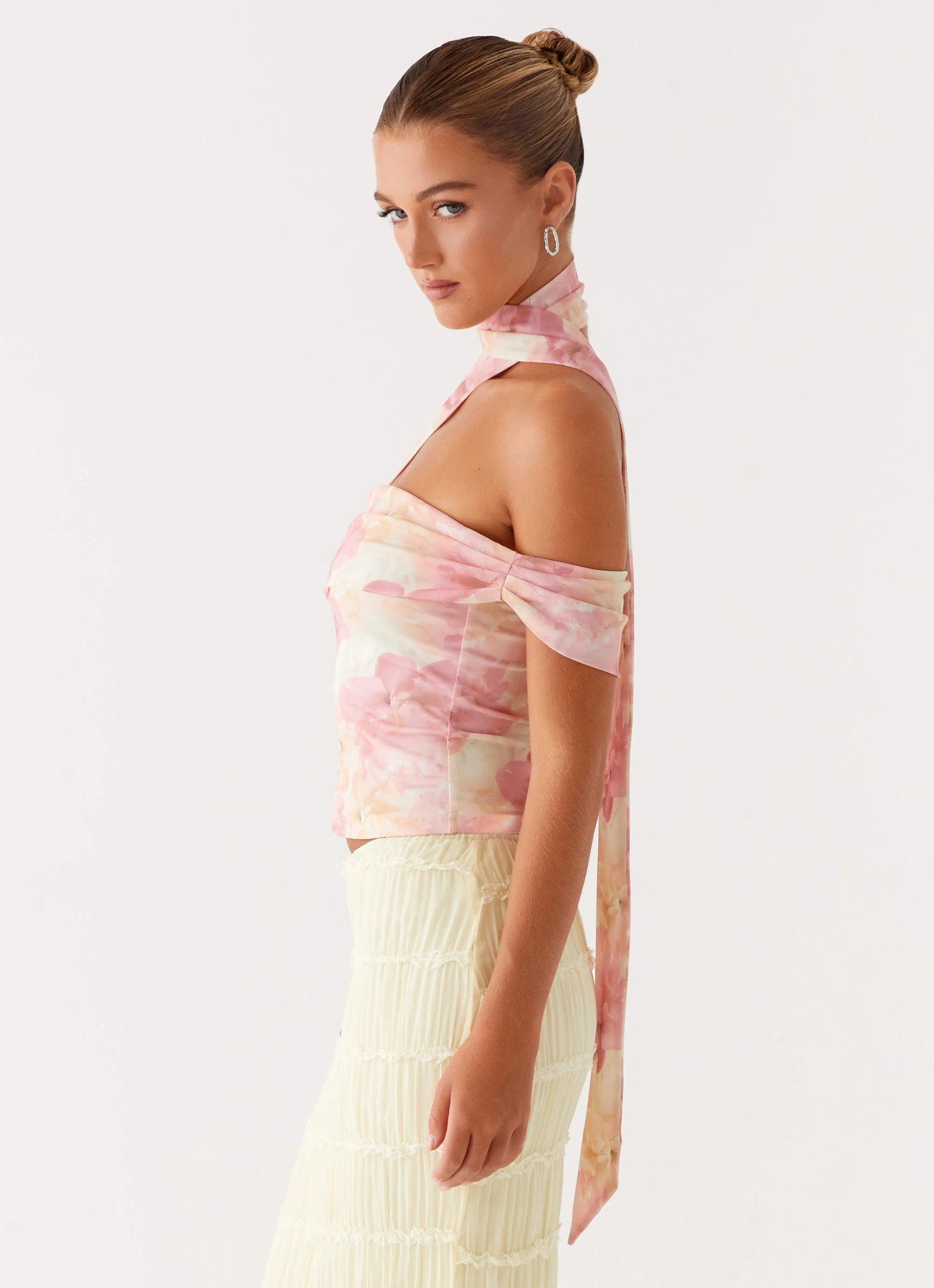 Christal Scarf Top - Floral Print - Image 3