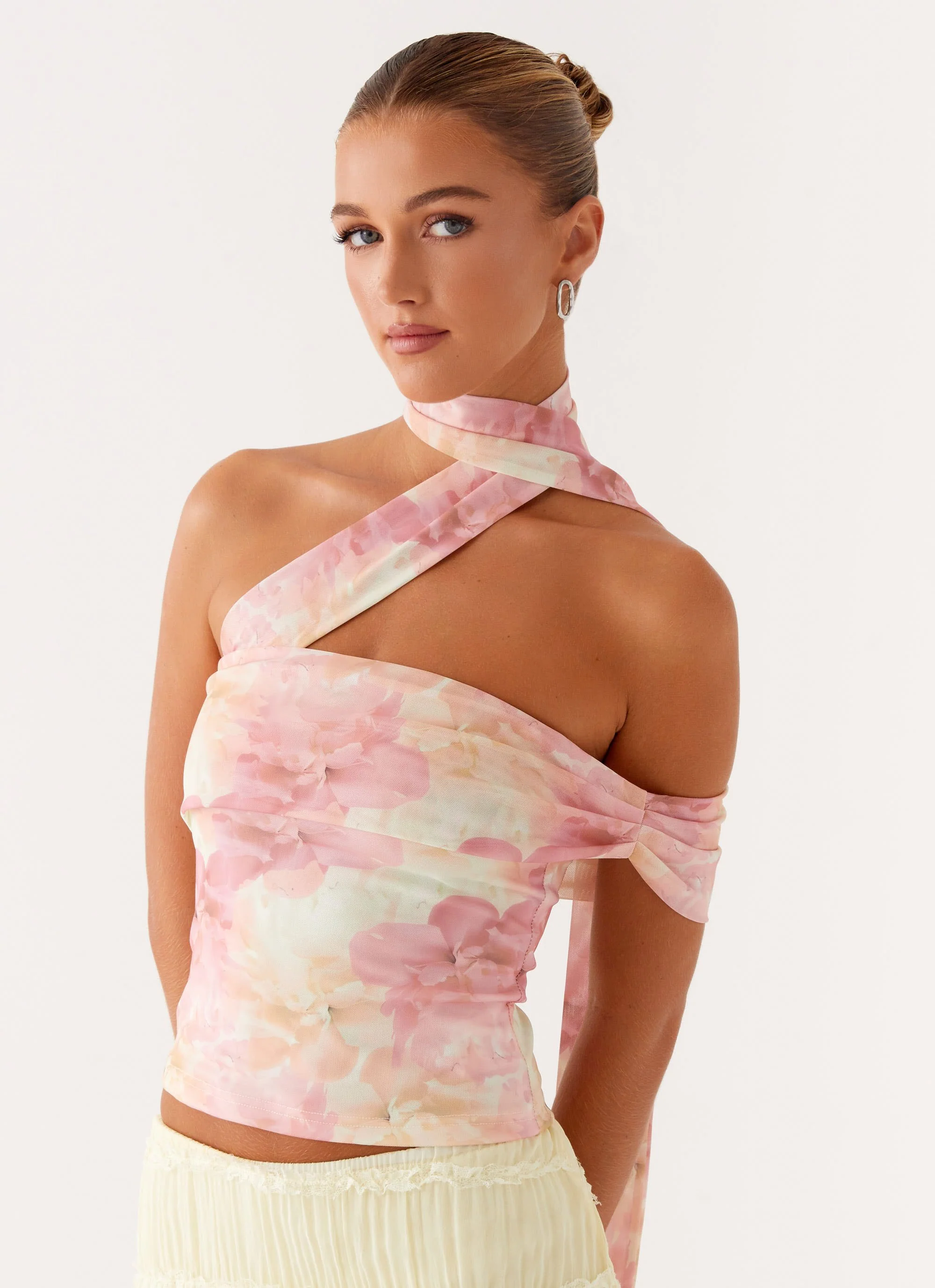 Christal Scarf Top - Floral Print - Image 5