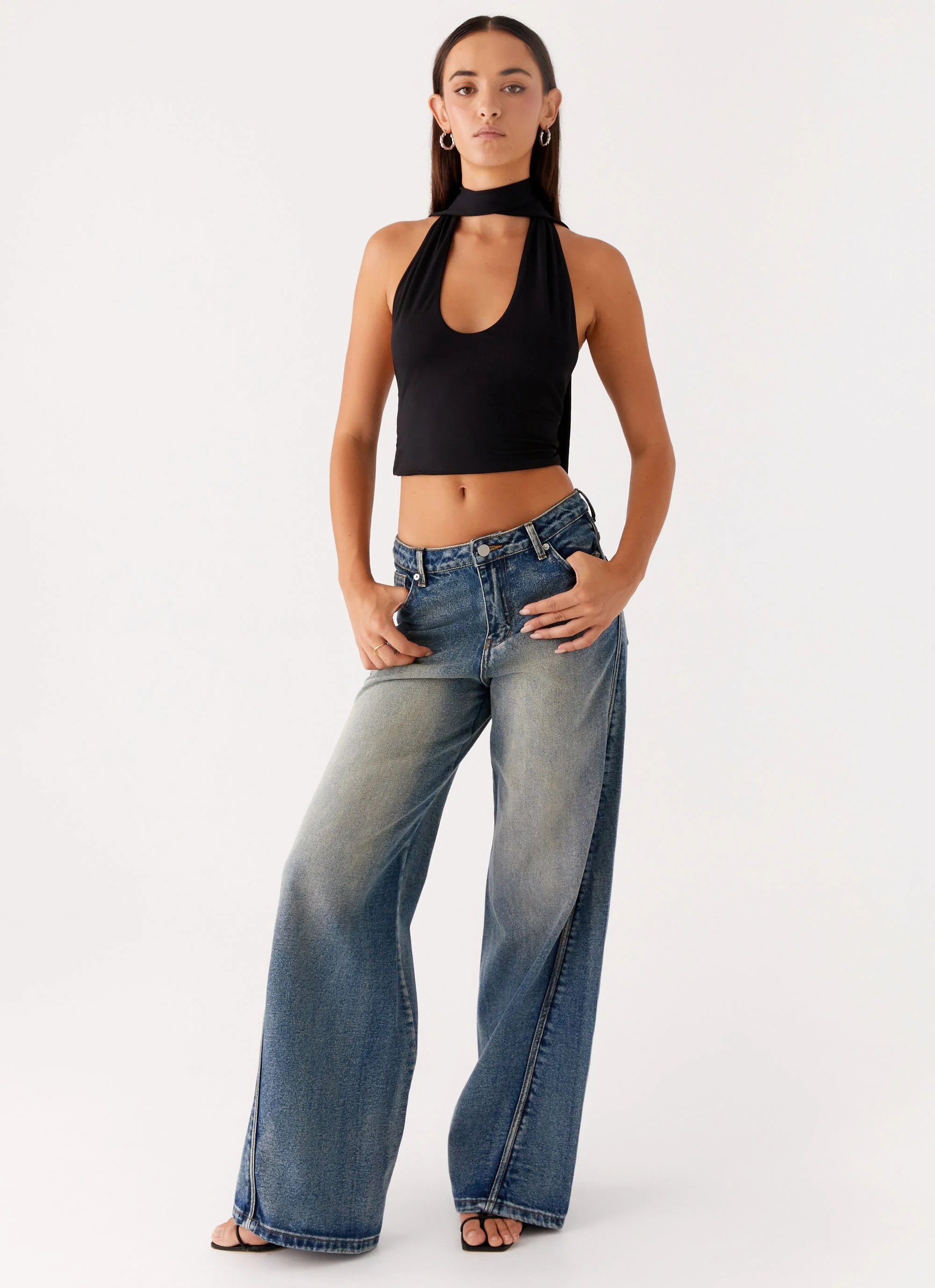 Chrysta Halterneck Top - Black - Image 5