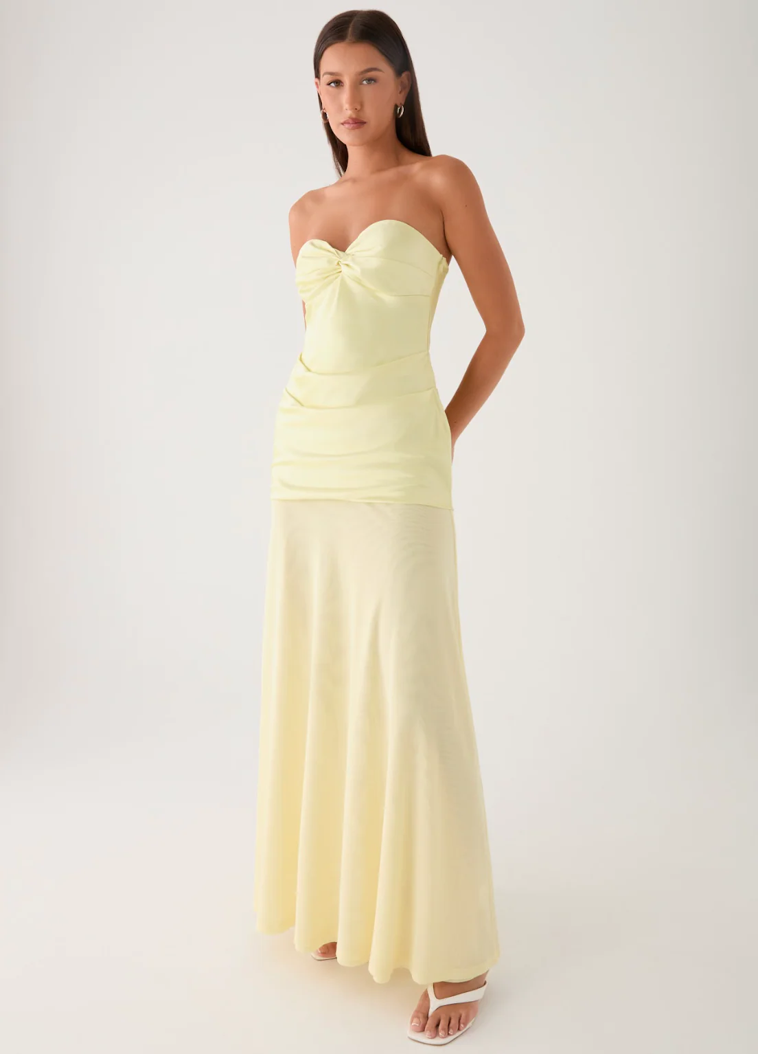 Cierra Strapless Maxi Dress - Yellow - Image 7