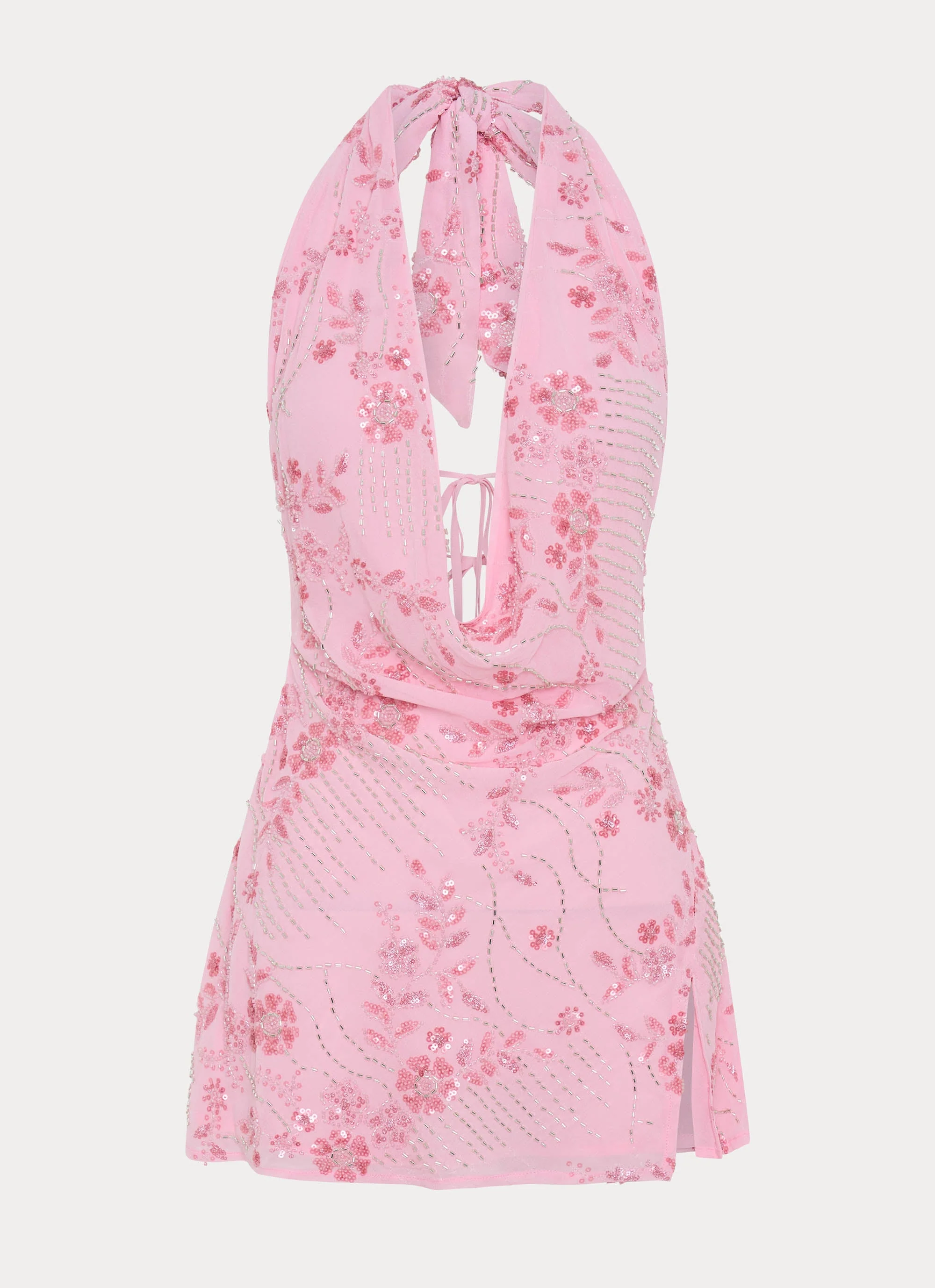 Cinzia Beaded Mini Dress - Pink - Image 2