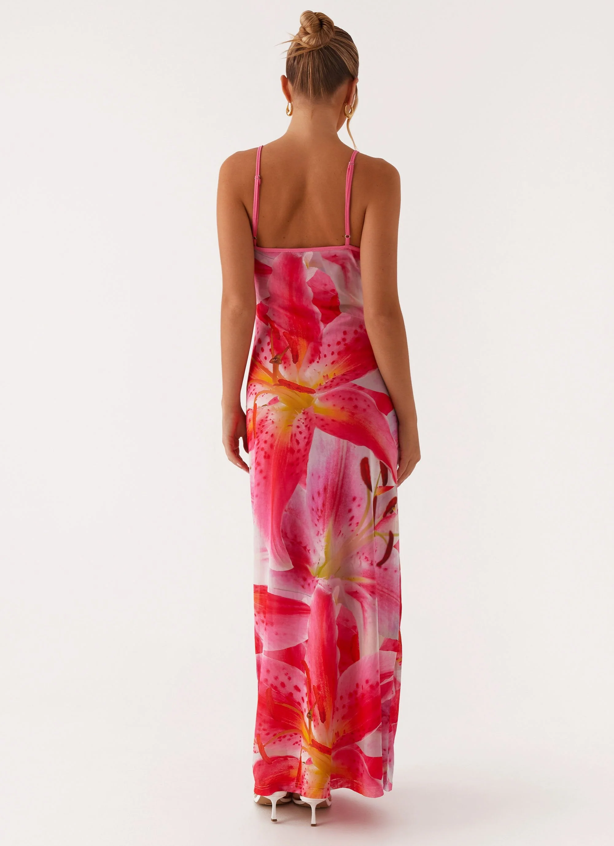 Claudie Maxi Dress - White Pink Lilly - Image 2