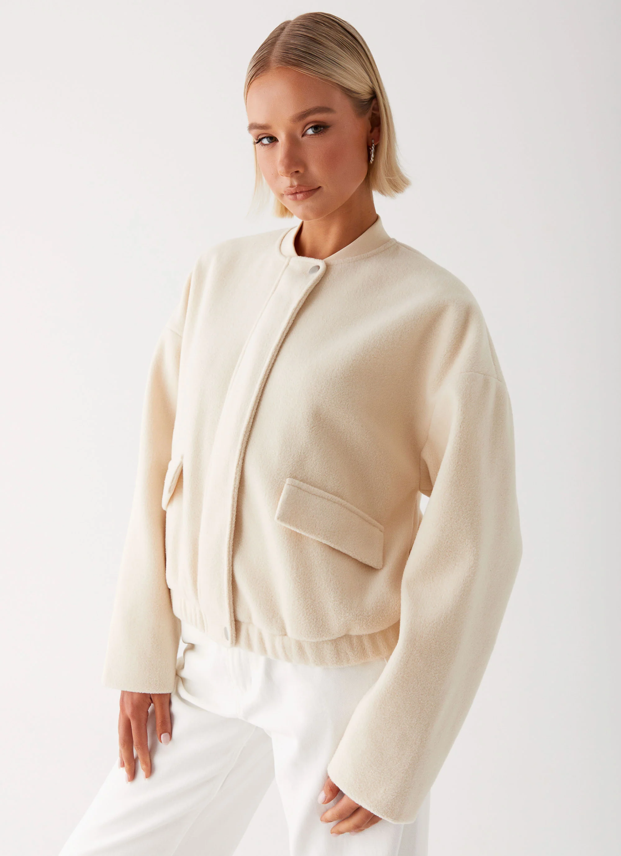 Cloudia Bomber Jacket - Ivory - Image 5