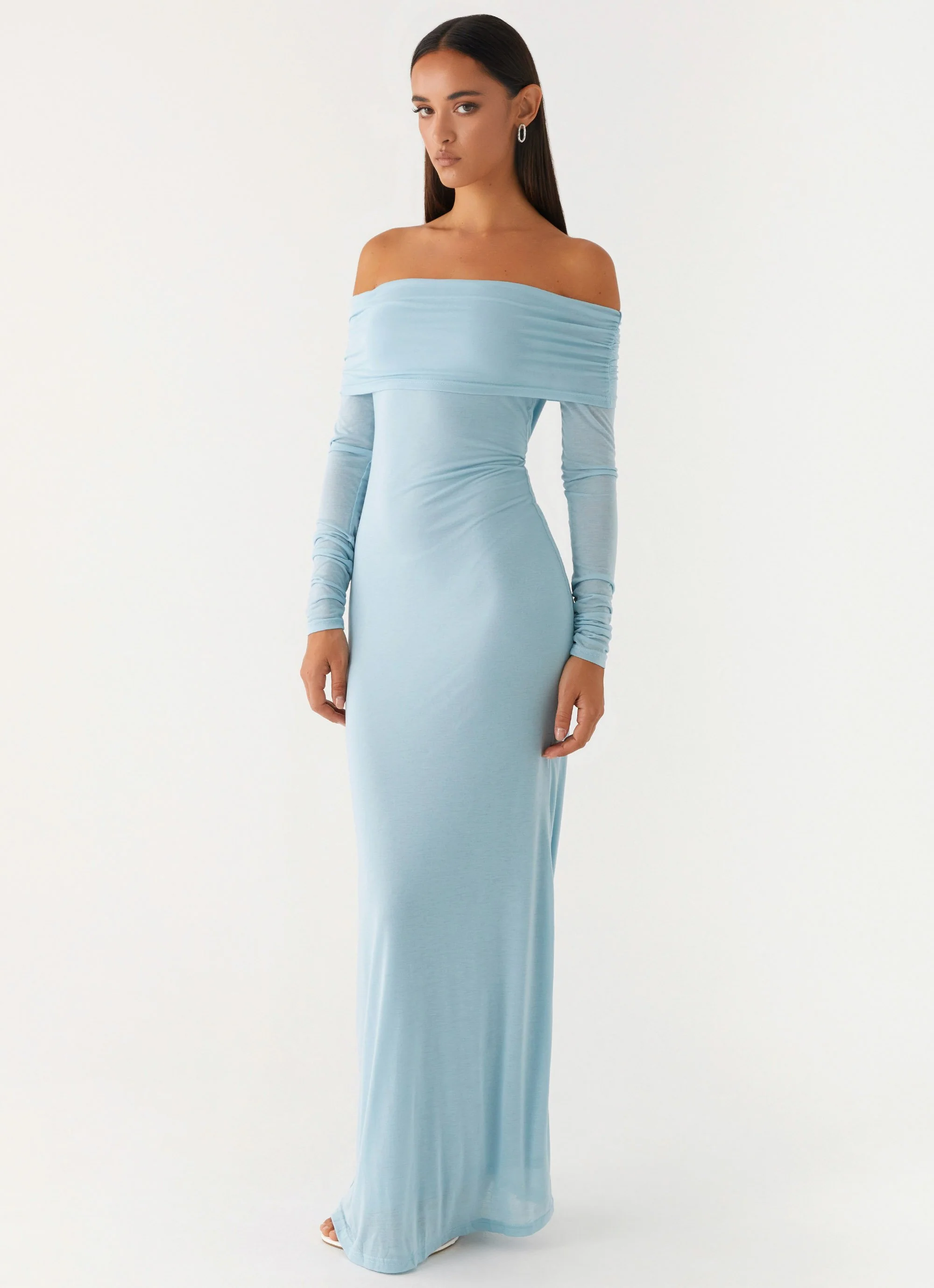 Cocoa Long Sleeve Maxi Dress - Blue - Image 5