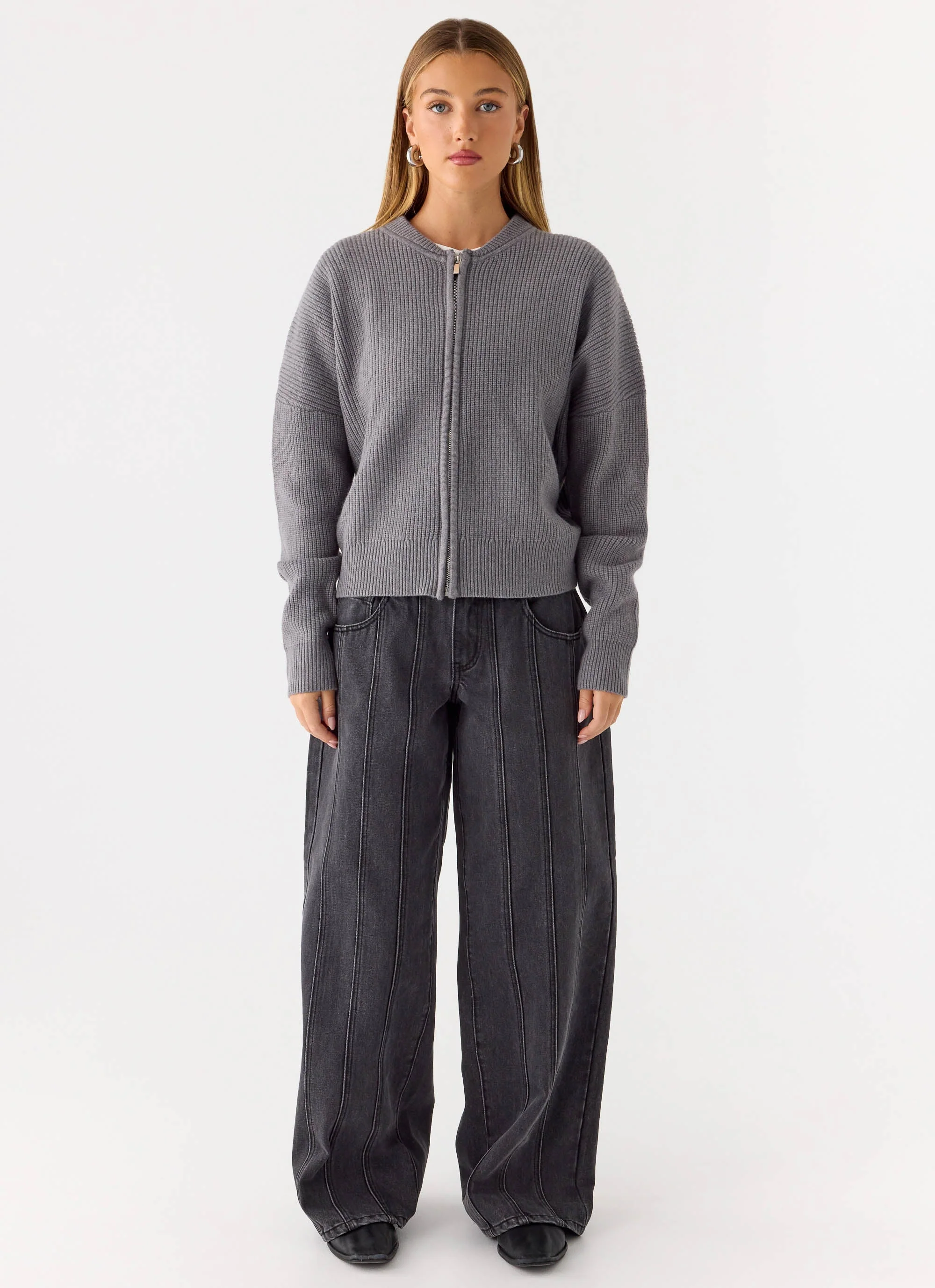 Codi Zip Jumper - Charcoal - Image 4