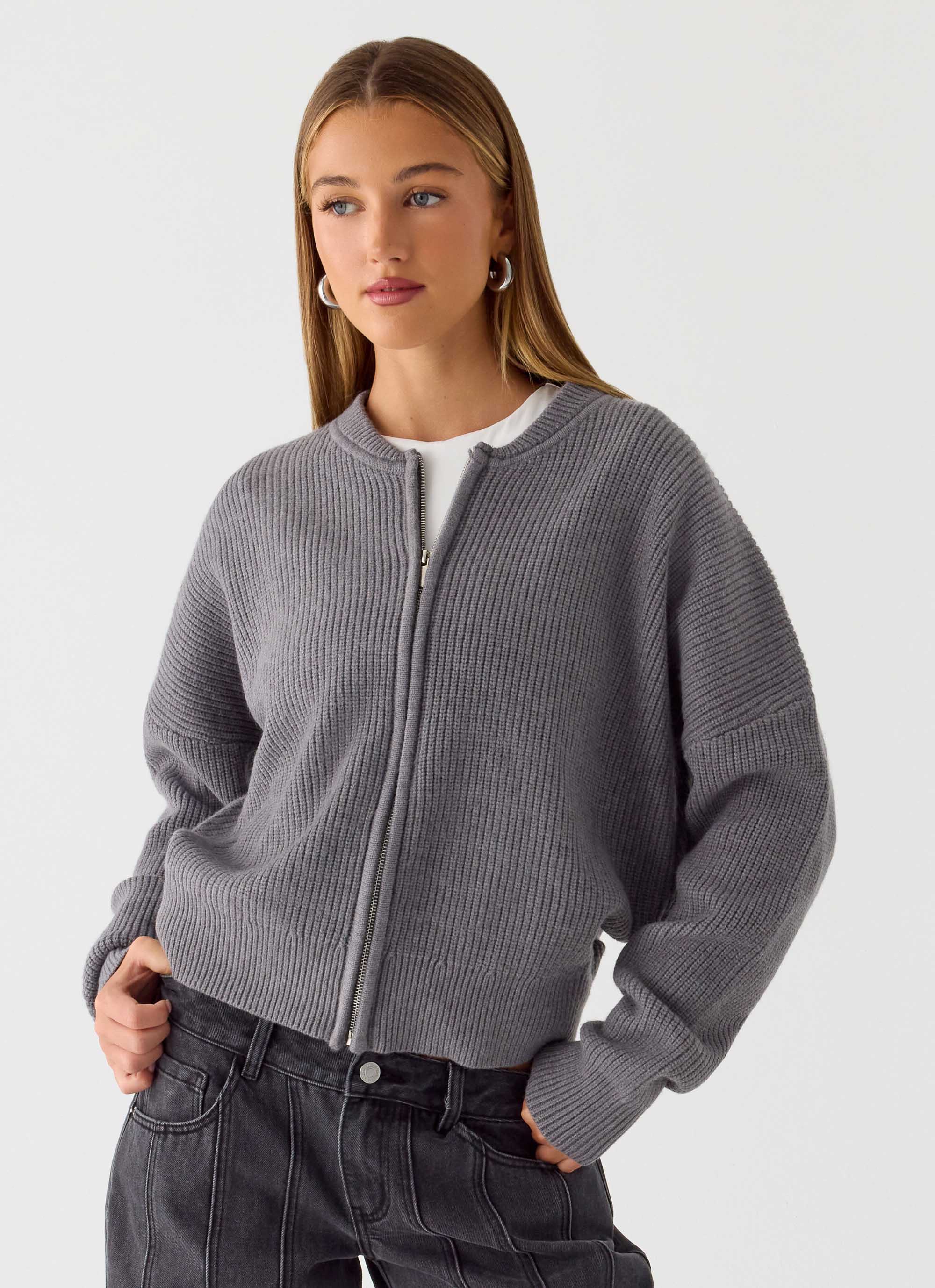 Codi Zip Jumper - Charcoal - Image 5