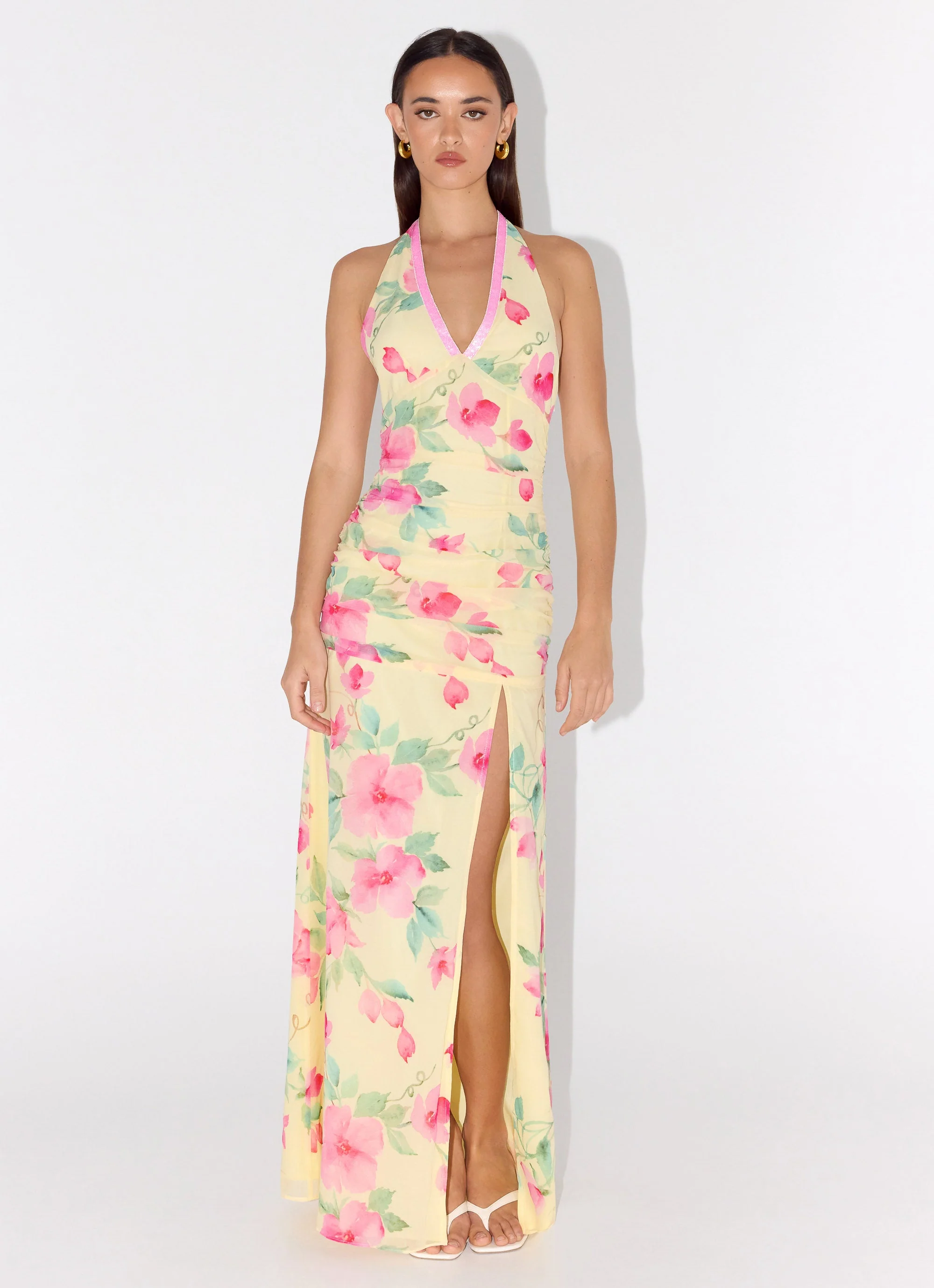 Colada Halter Maxi Dress - Lemon Soleil - Image 5
