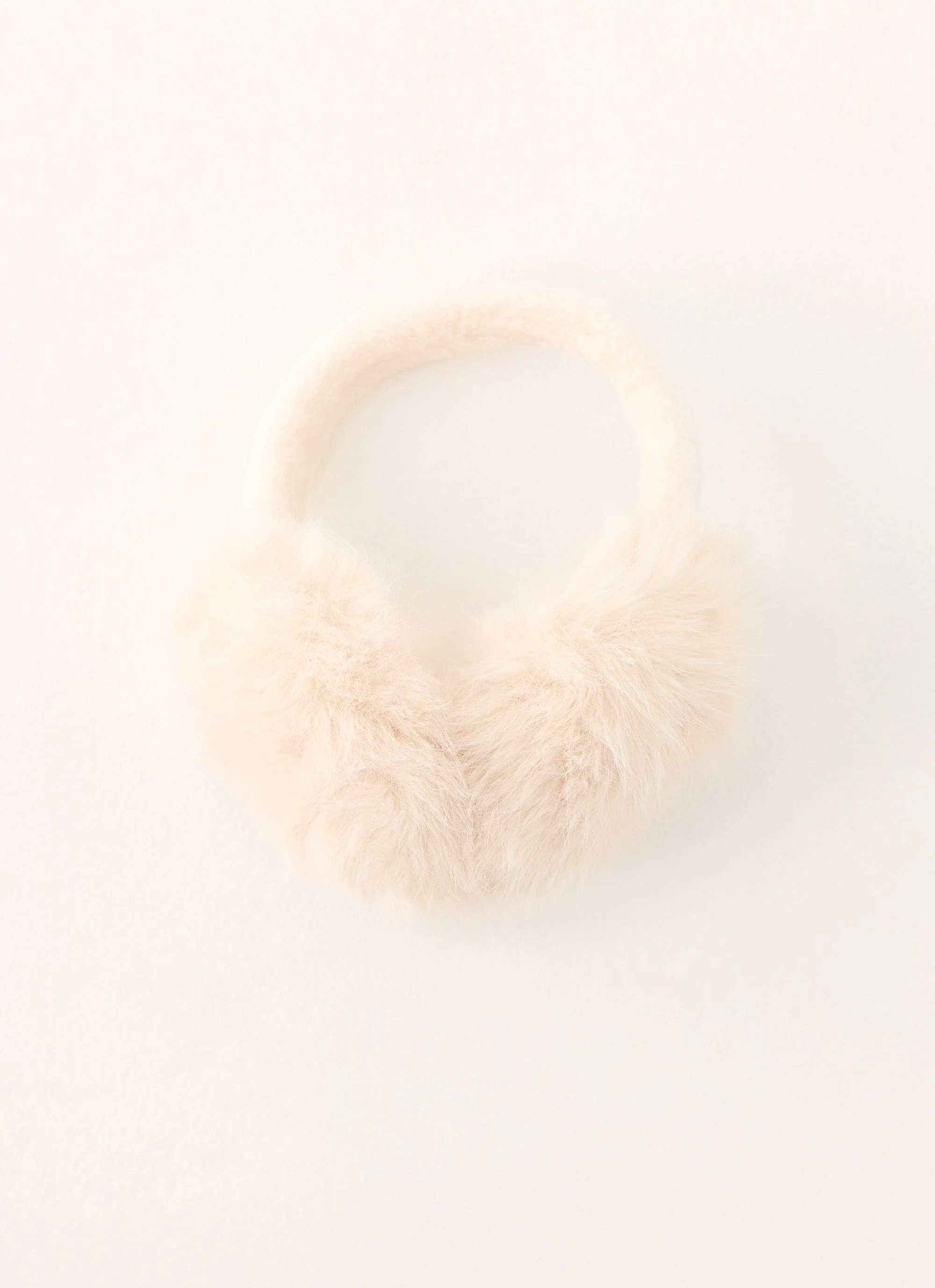 Collina Faux Fur Ear Muffs - Cream - Image 2