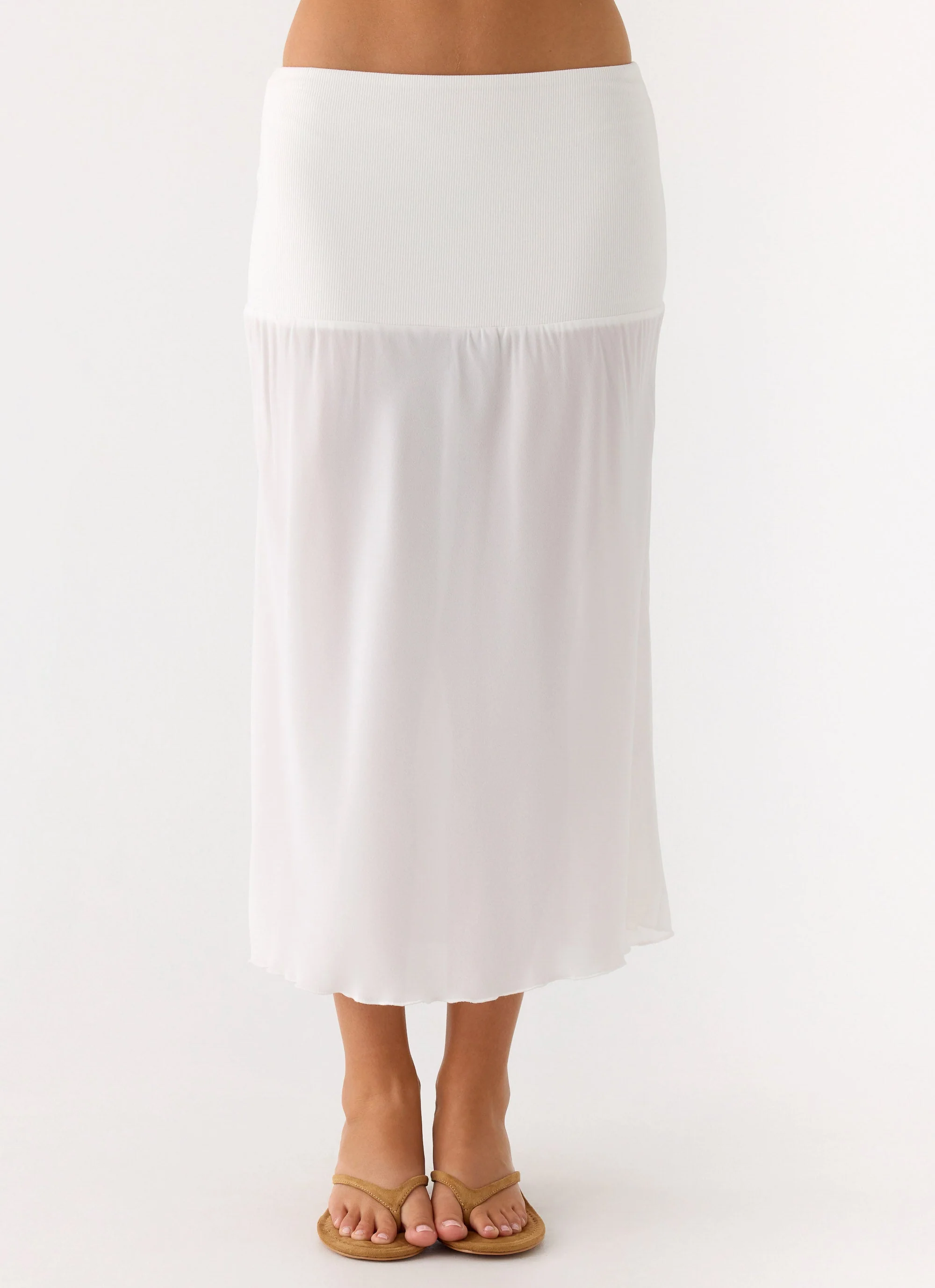 Connect My Heart Midi Skirt - White - Image 3