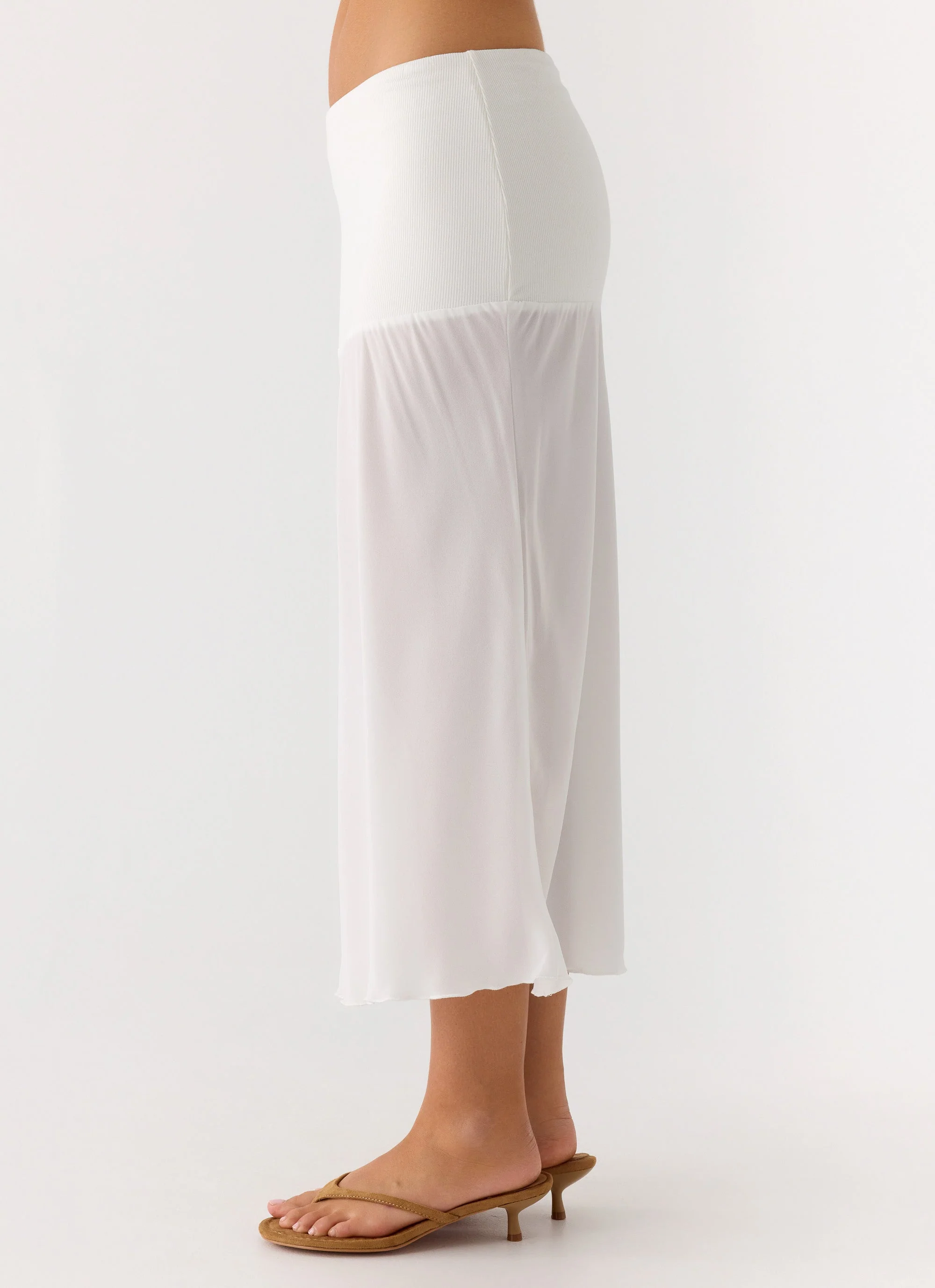 Connect My Heart Midi Skirt - White - Image 4
