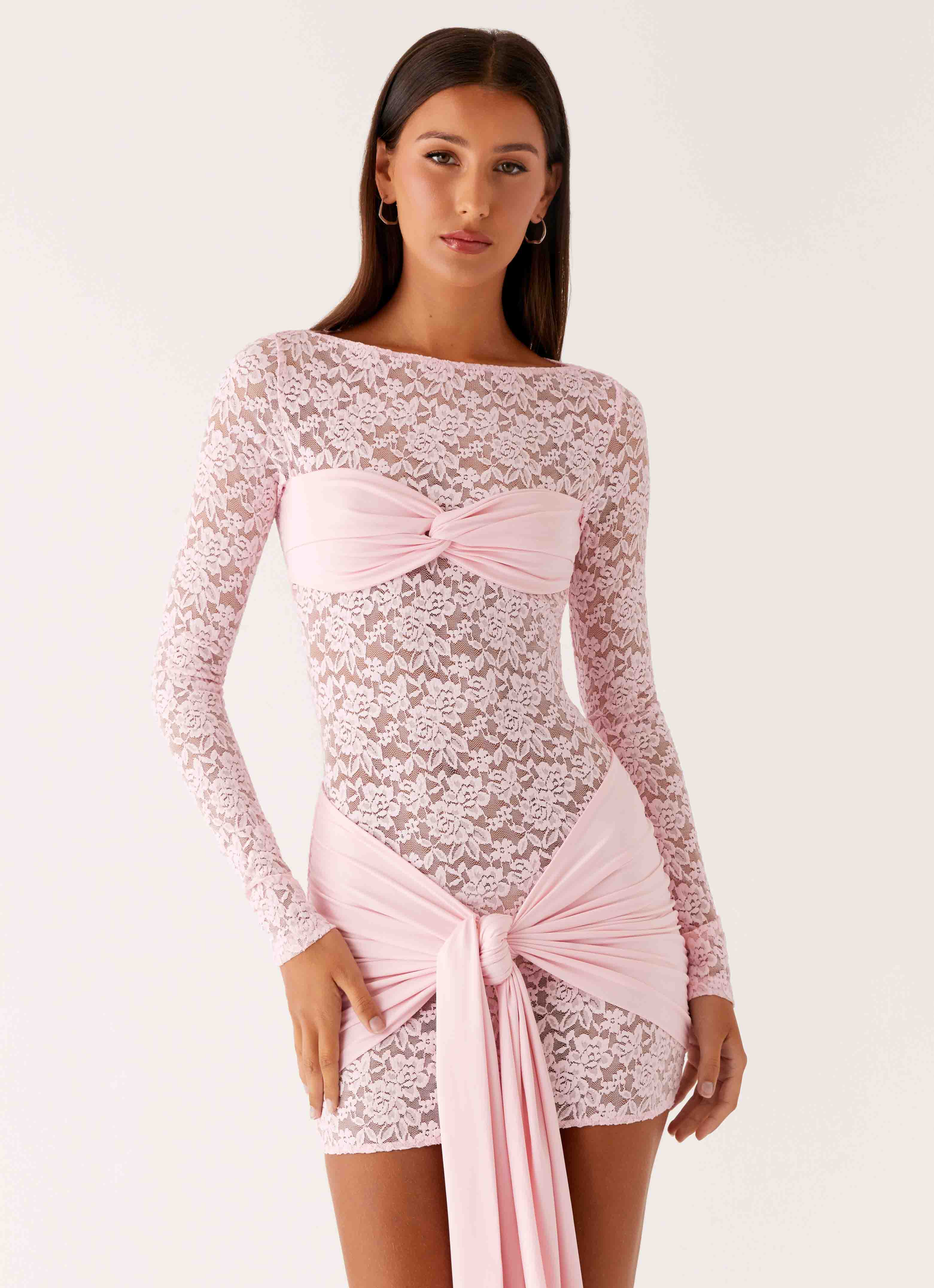 Consie Long Sleeve Mini Dress - Pink - Image 5