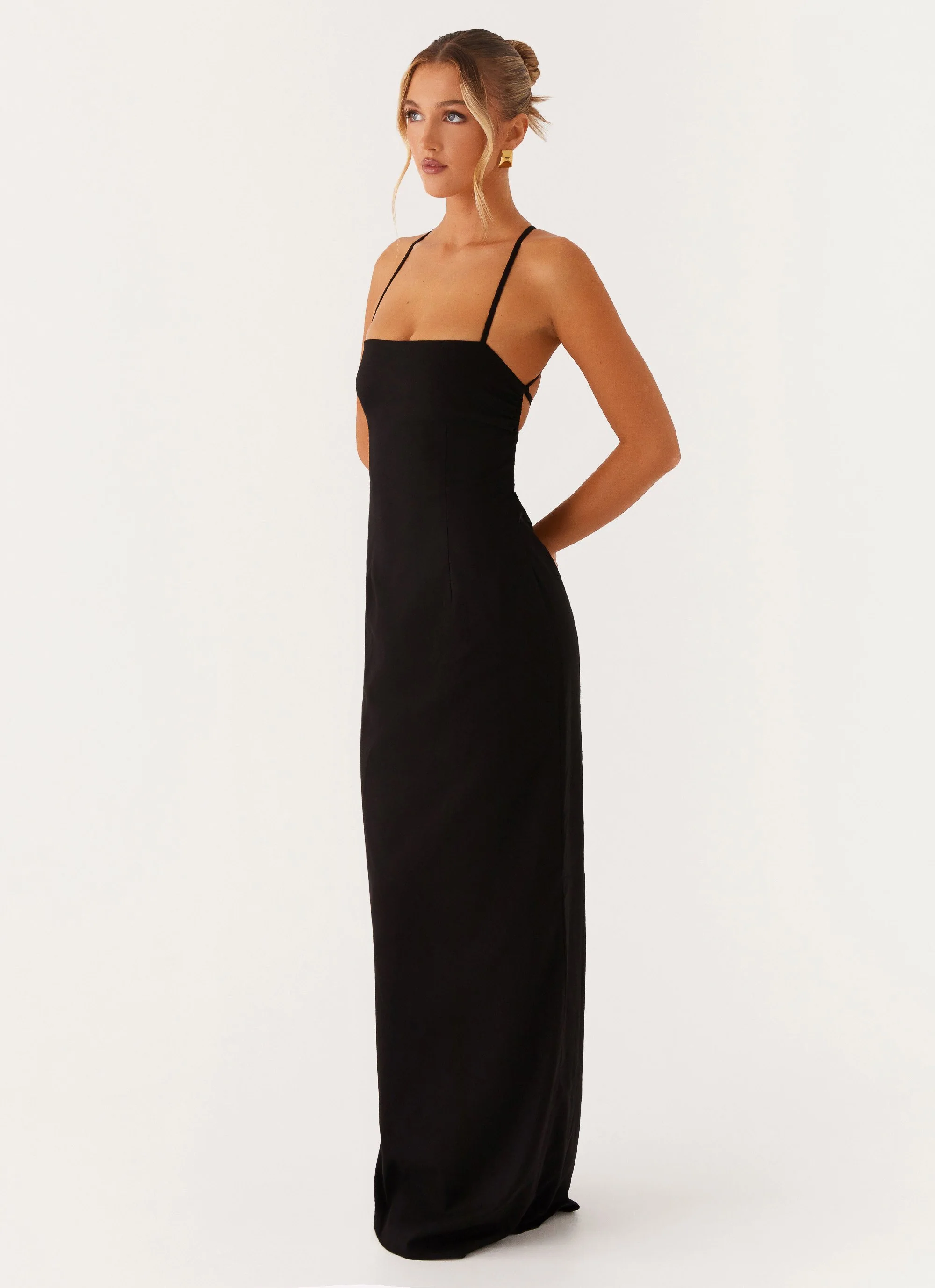 Cora Backless Maxi Dress - Black - Image 4