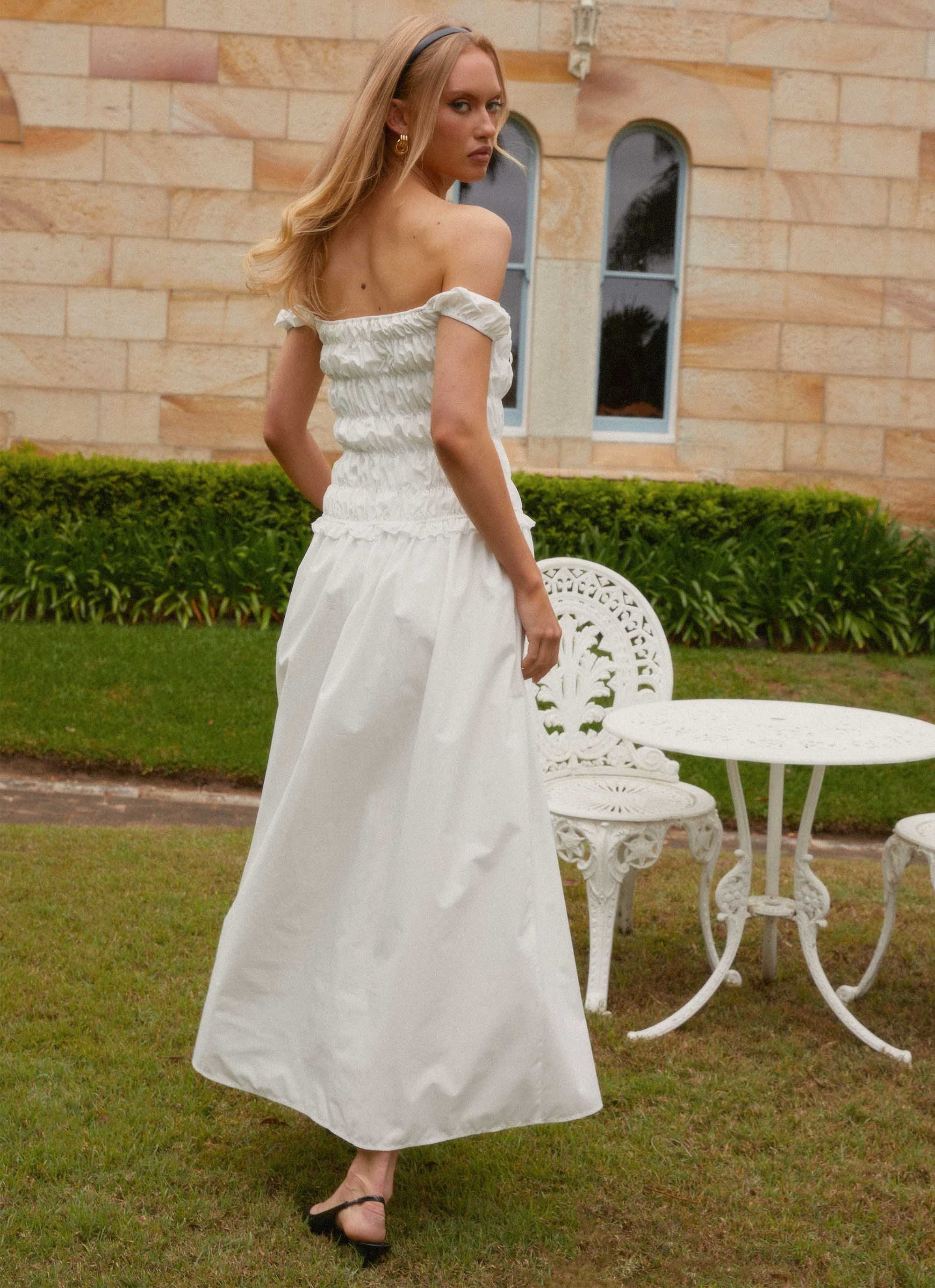 Countryside Off Shoulder Maxi Dress - Ivory - Image 2
