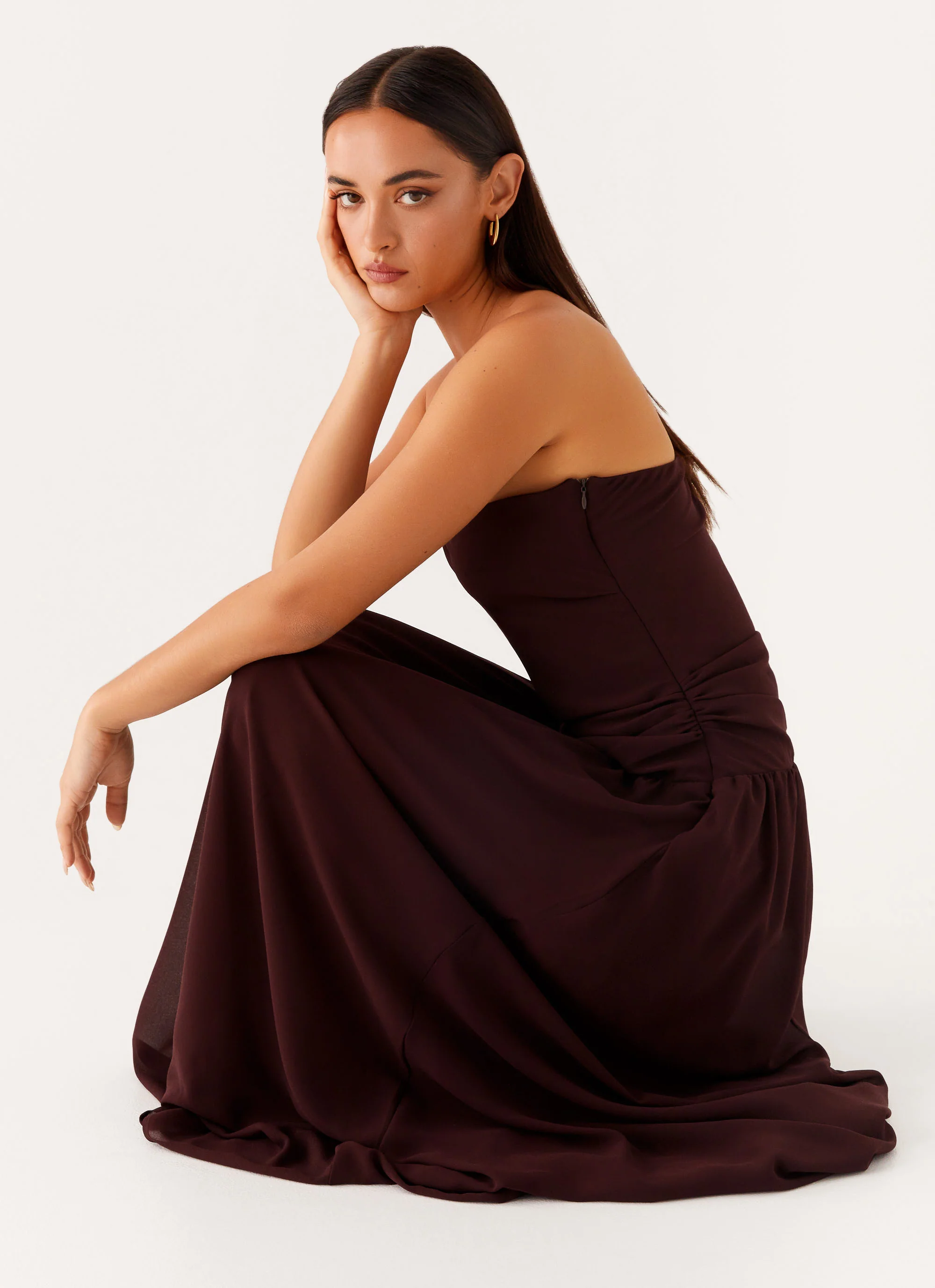 Covia Strapless Maxi Dress - Dark Chocolate - Image 5