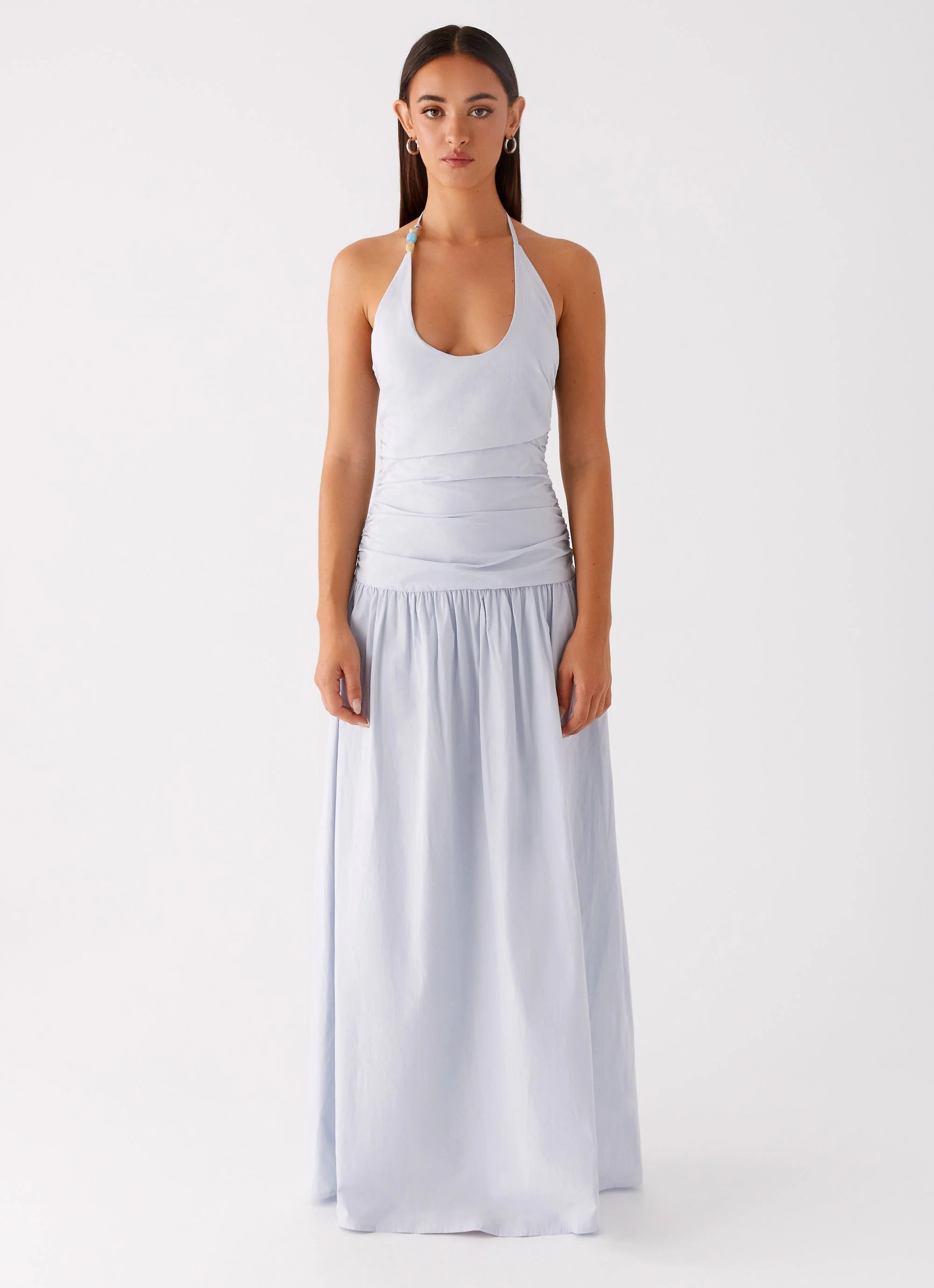 Cristina Halter Maxi Dress - Cornflower Blue - Image 4