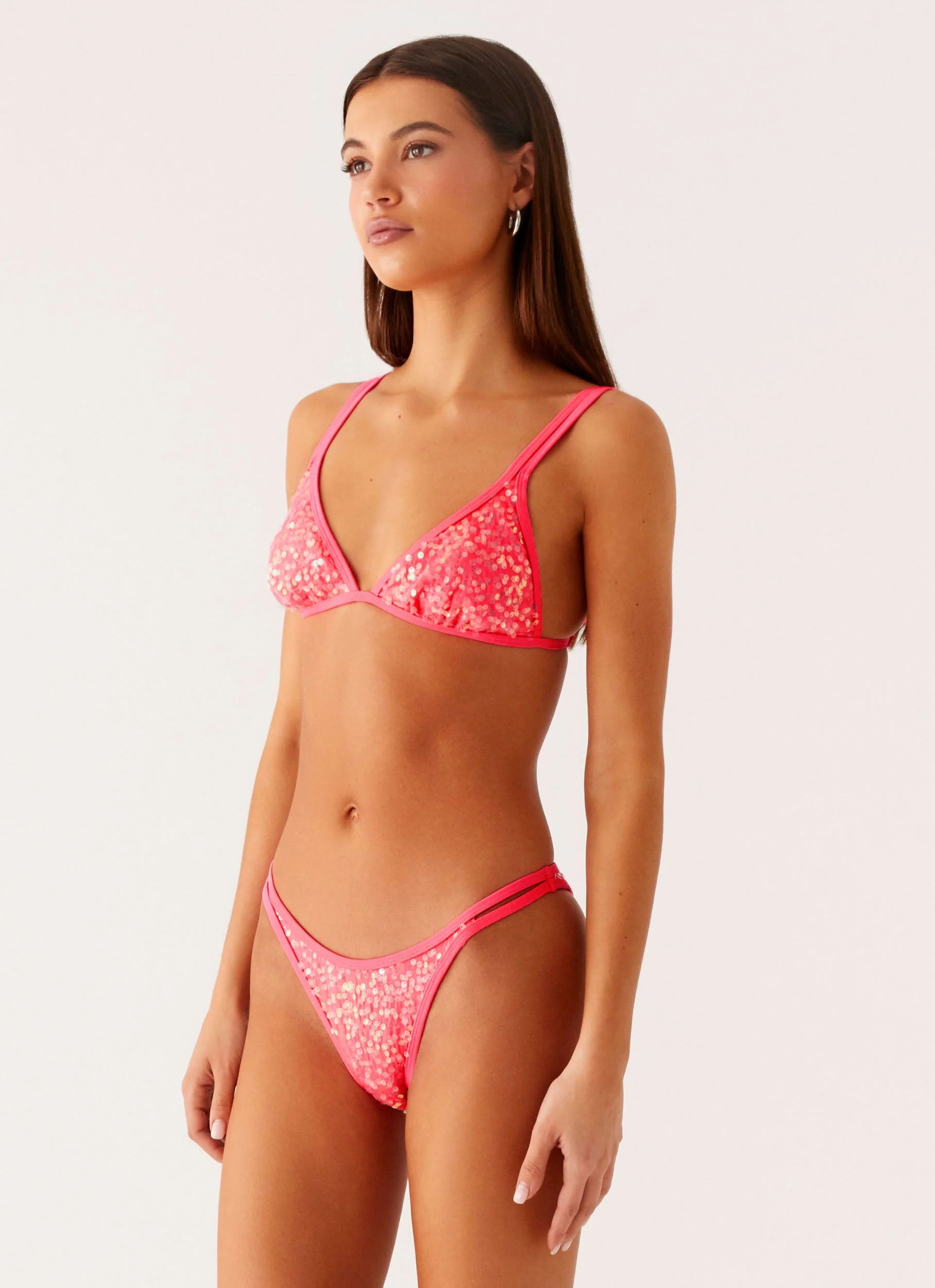 Croatia Bikini Top - Pink Sequin - Image 3