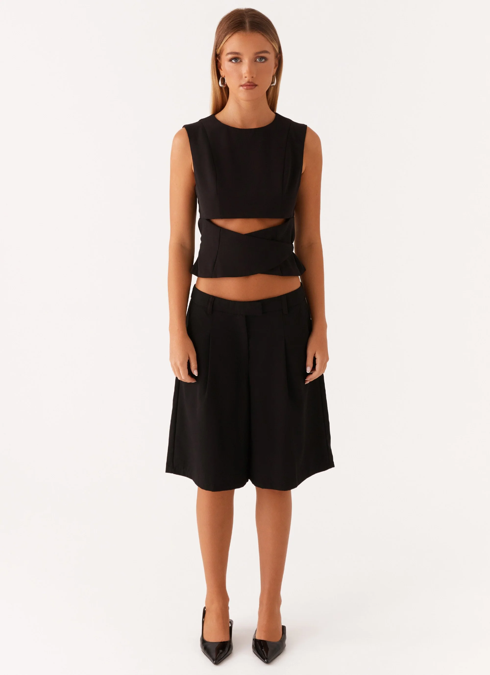 Cyra Wrap Top - Black - Image 2