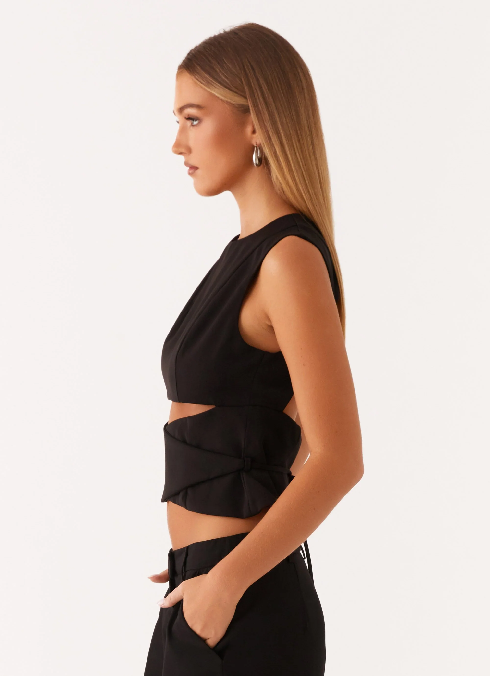 Cyra Wrap Top - Black - Image 3