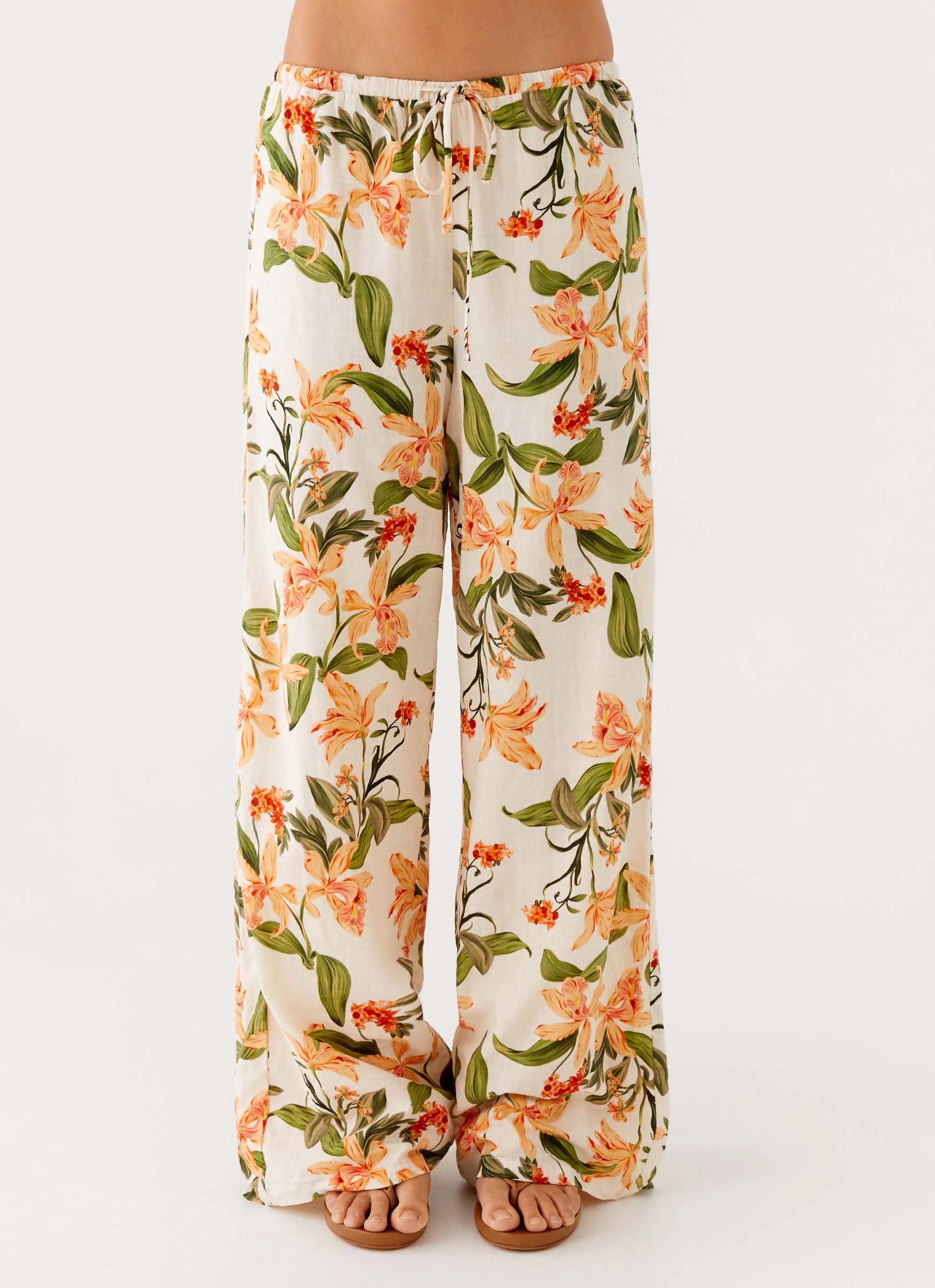 Dalida Linen Pants - Floral Print - Image 4