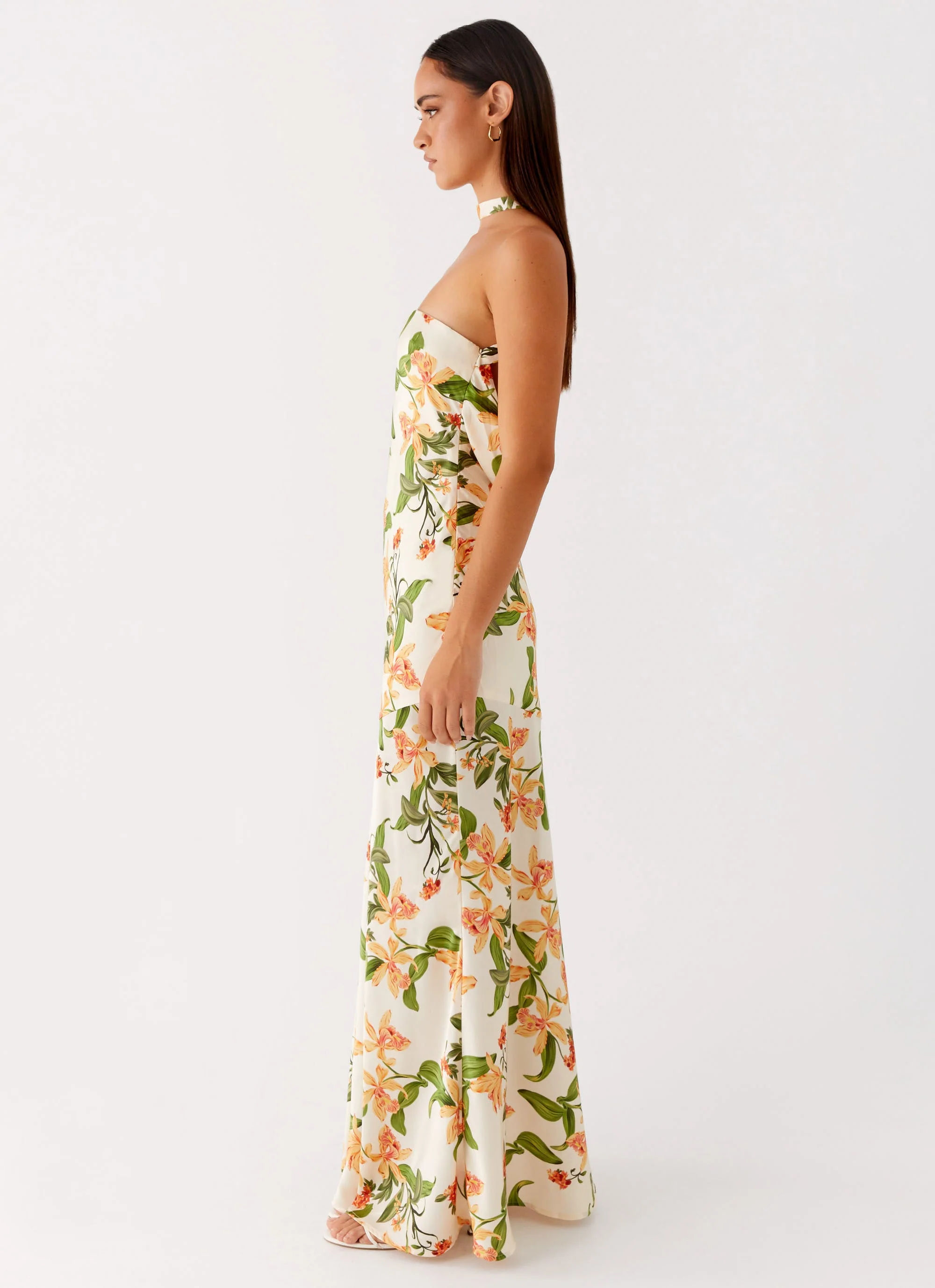 Damali Satin Maxi Dress - Floral Print - Image 4