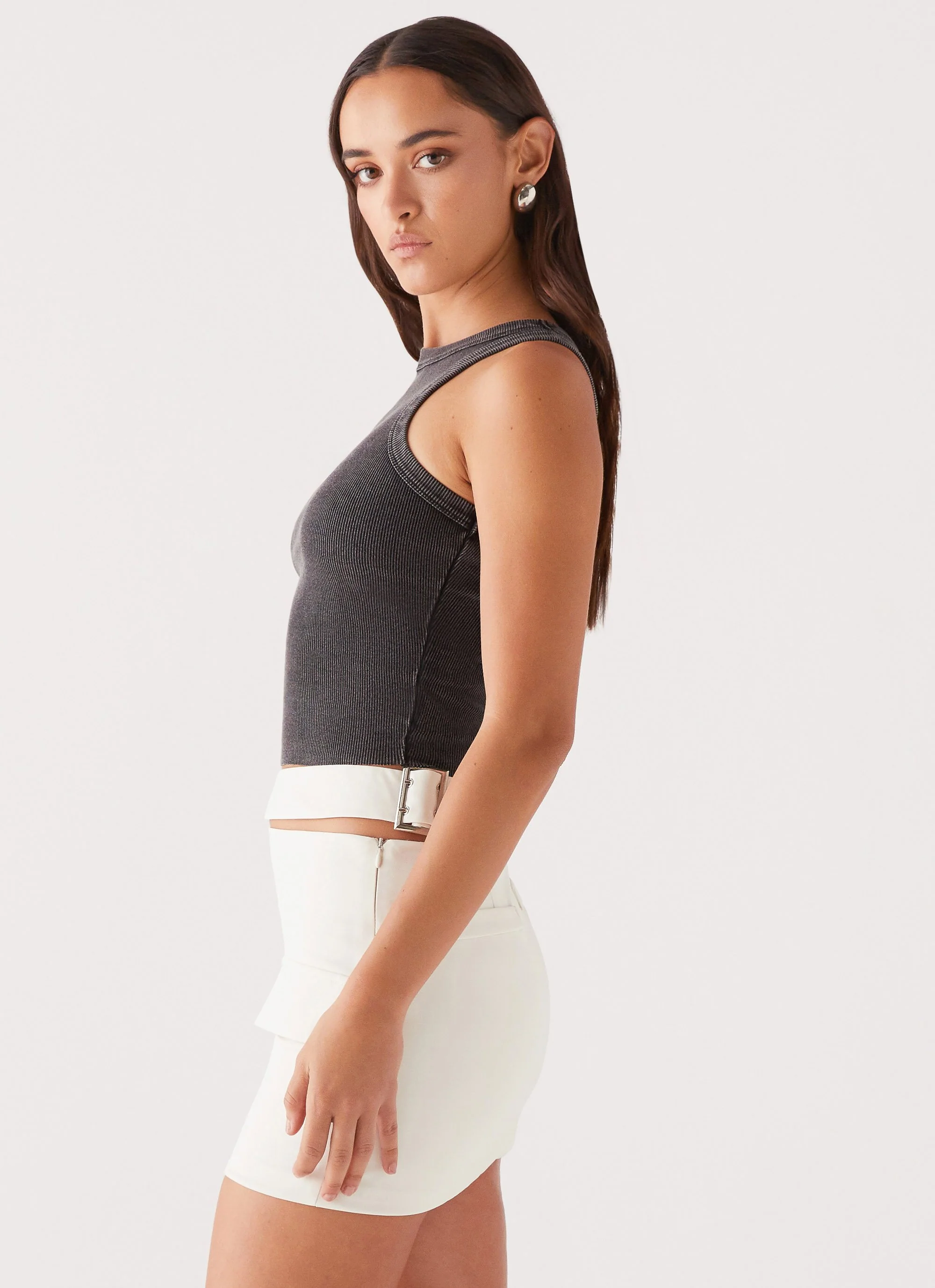 Danger Zone Cut Out Mini Skirt - Ivory - Image 4